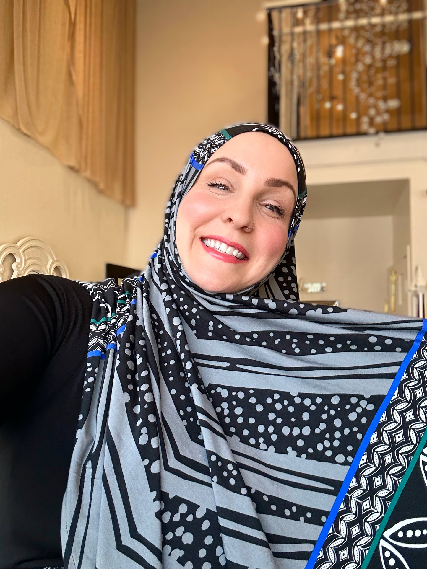 Printed Jersey Hijab: Tausala Island Beauty