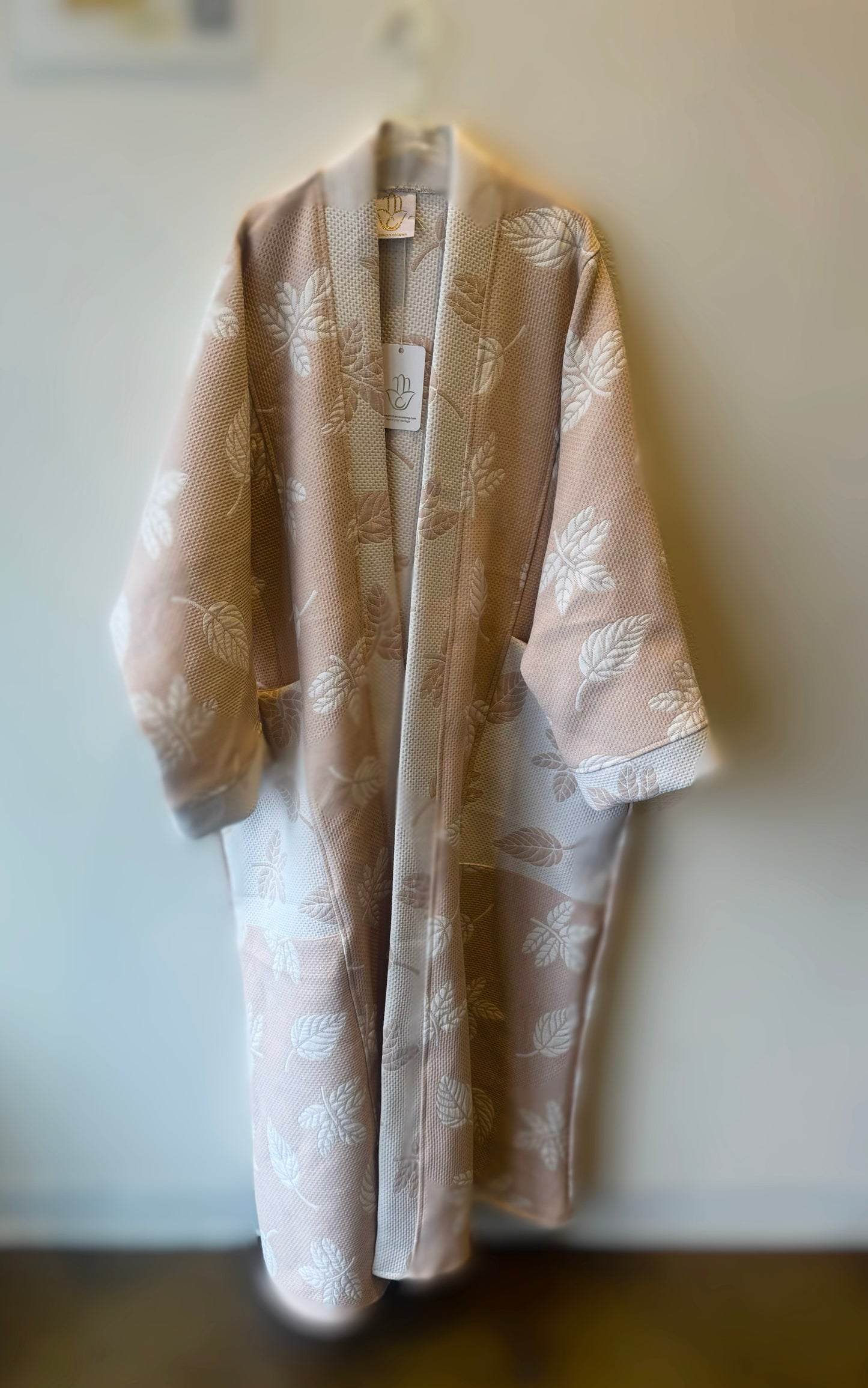 Up-cycled Pocket Anorak Abaya - Sandstone Leaves