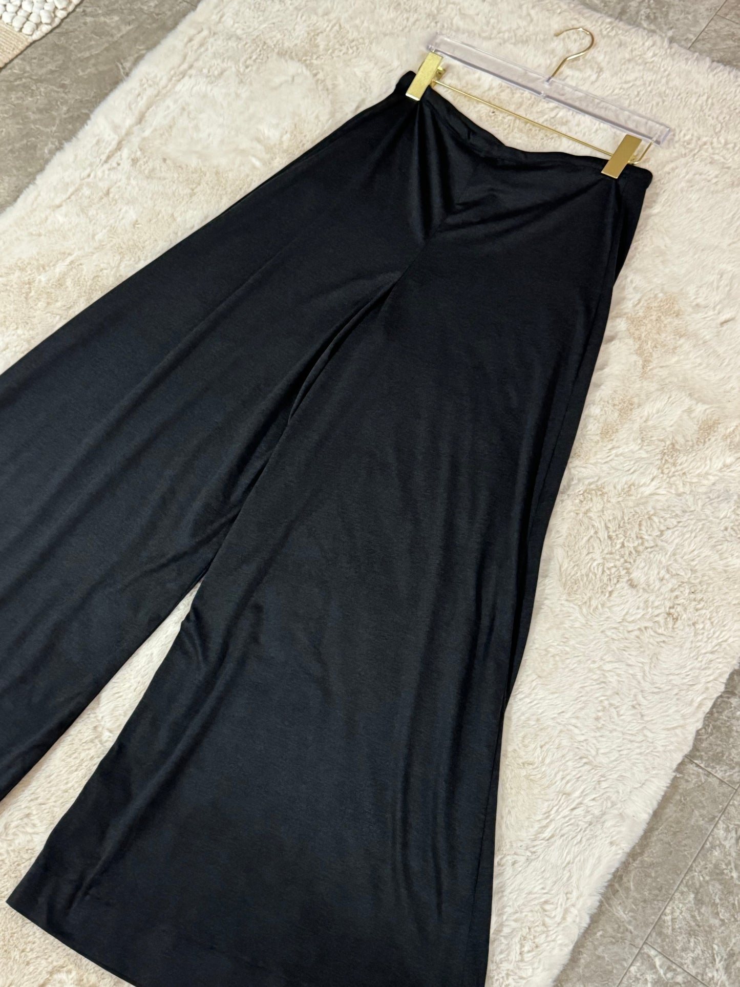 Performance Jersey Palazzo Pant: Smokin Hot Black