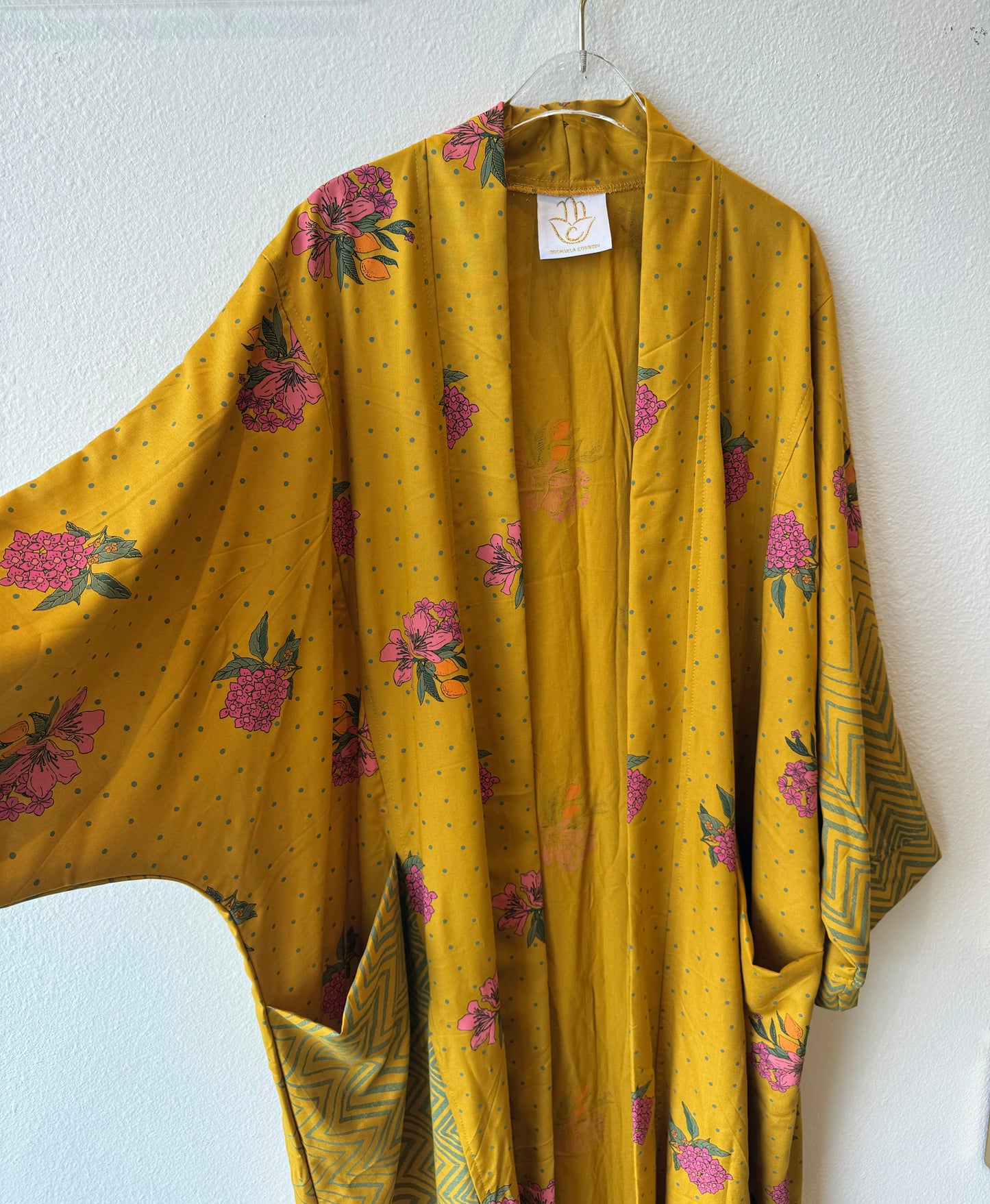 Pocket Anorak Abaya - Golden Hibiscus Bloom