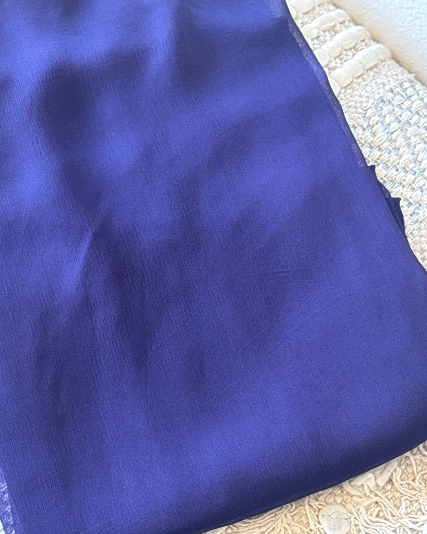 Extra Wide Crinkle Chiffon Hijab: Indigo Purple