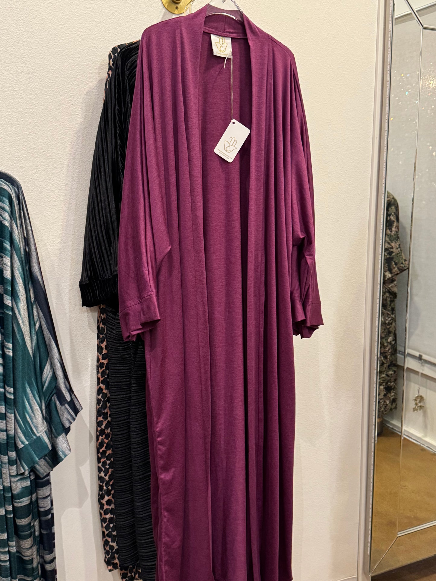 Nour Oversized Abaya - Purple Performance Jersey