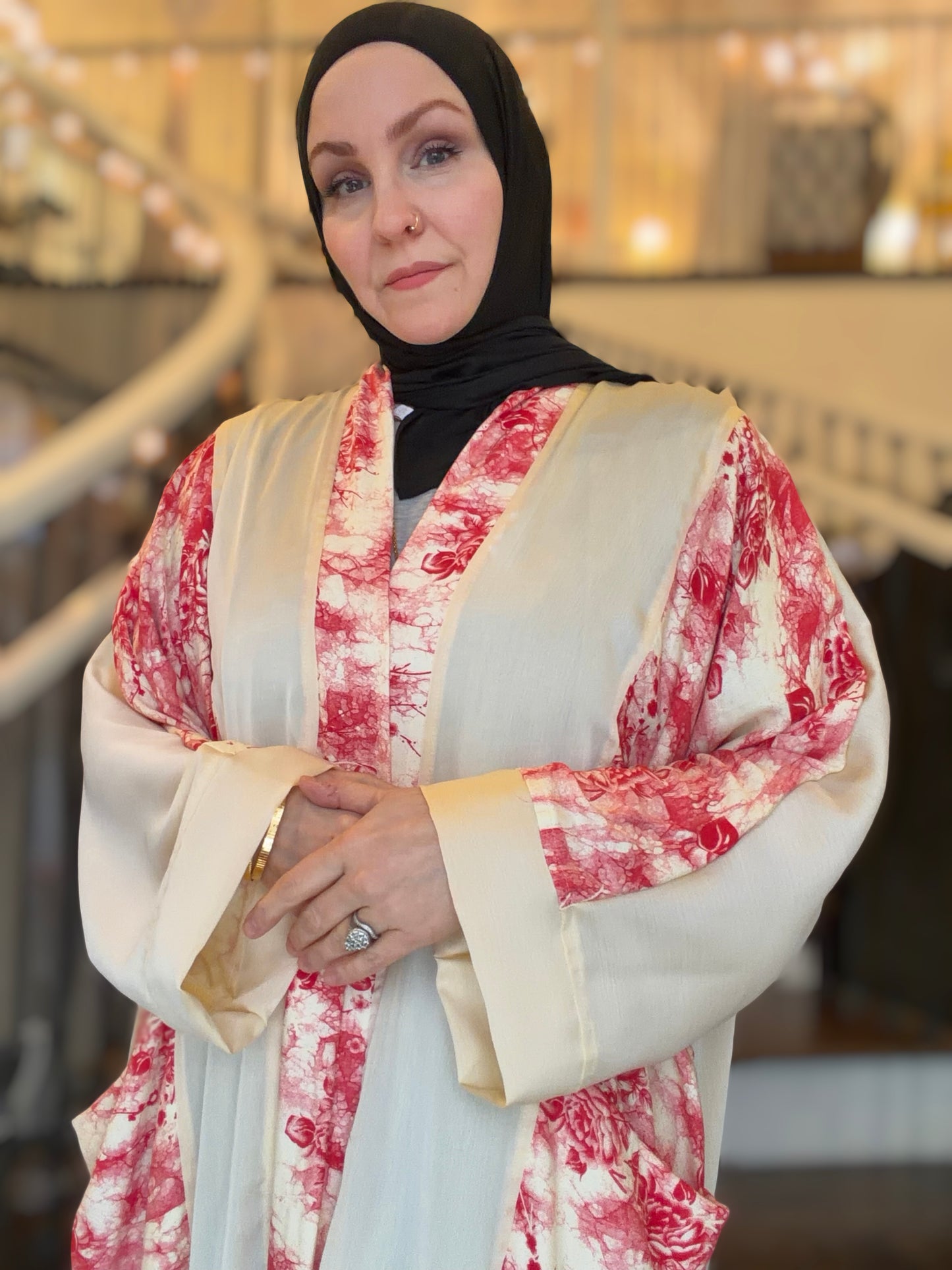 Nour Oversized Abaya - Hybrid Roses & Chiffon