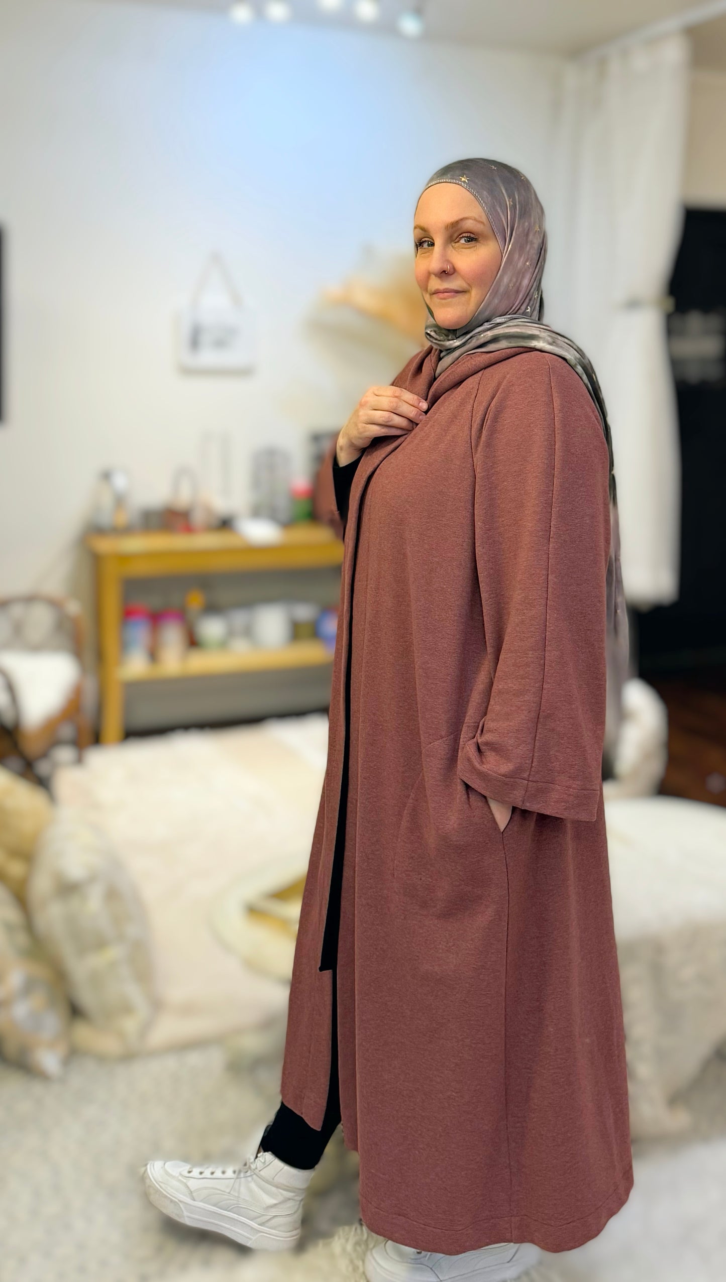 Laila Oversized Hooded Cardigan - Copper Rose