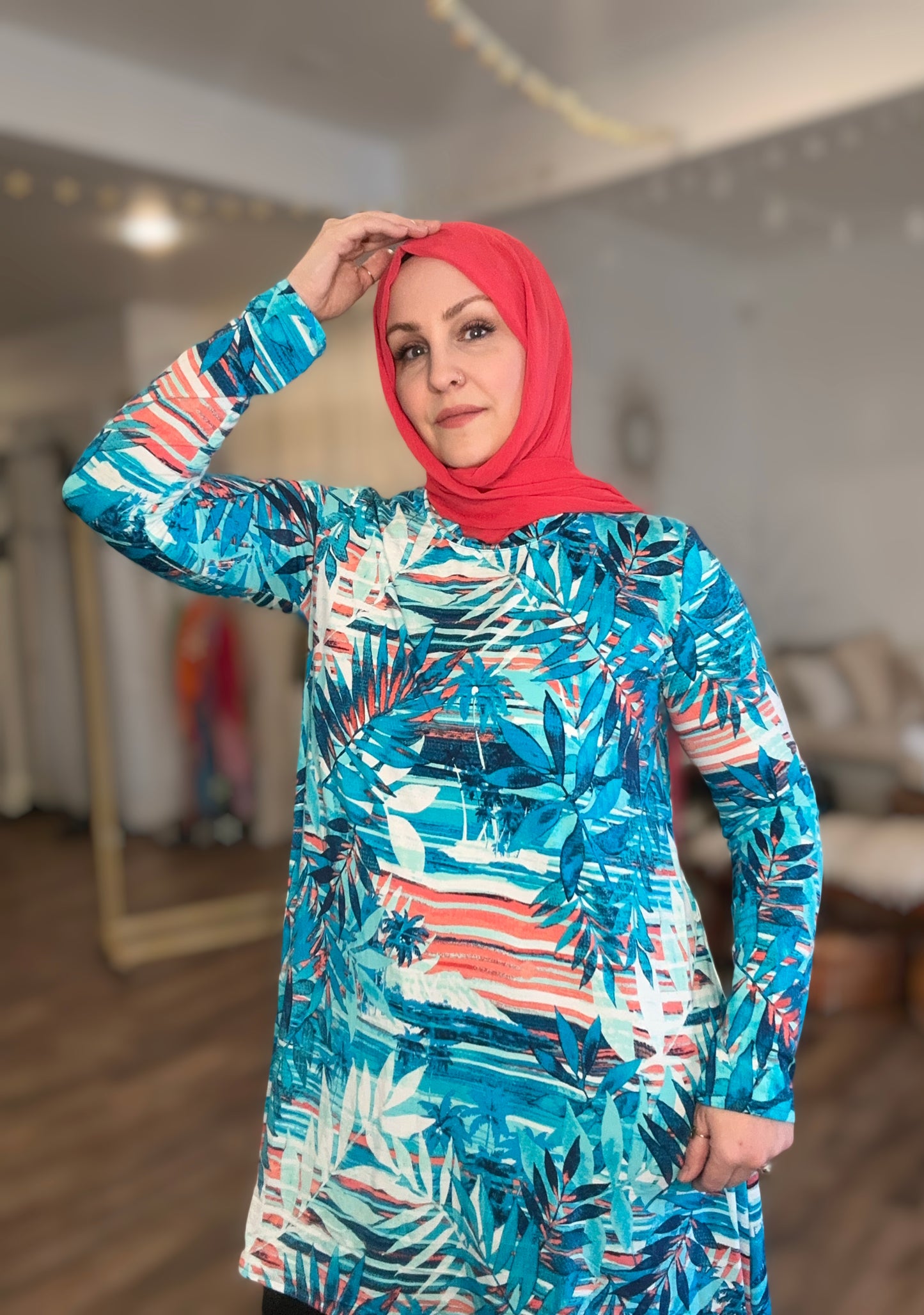 MC Everyday Active Tunic - Blue Ocean Palms