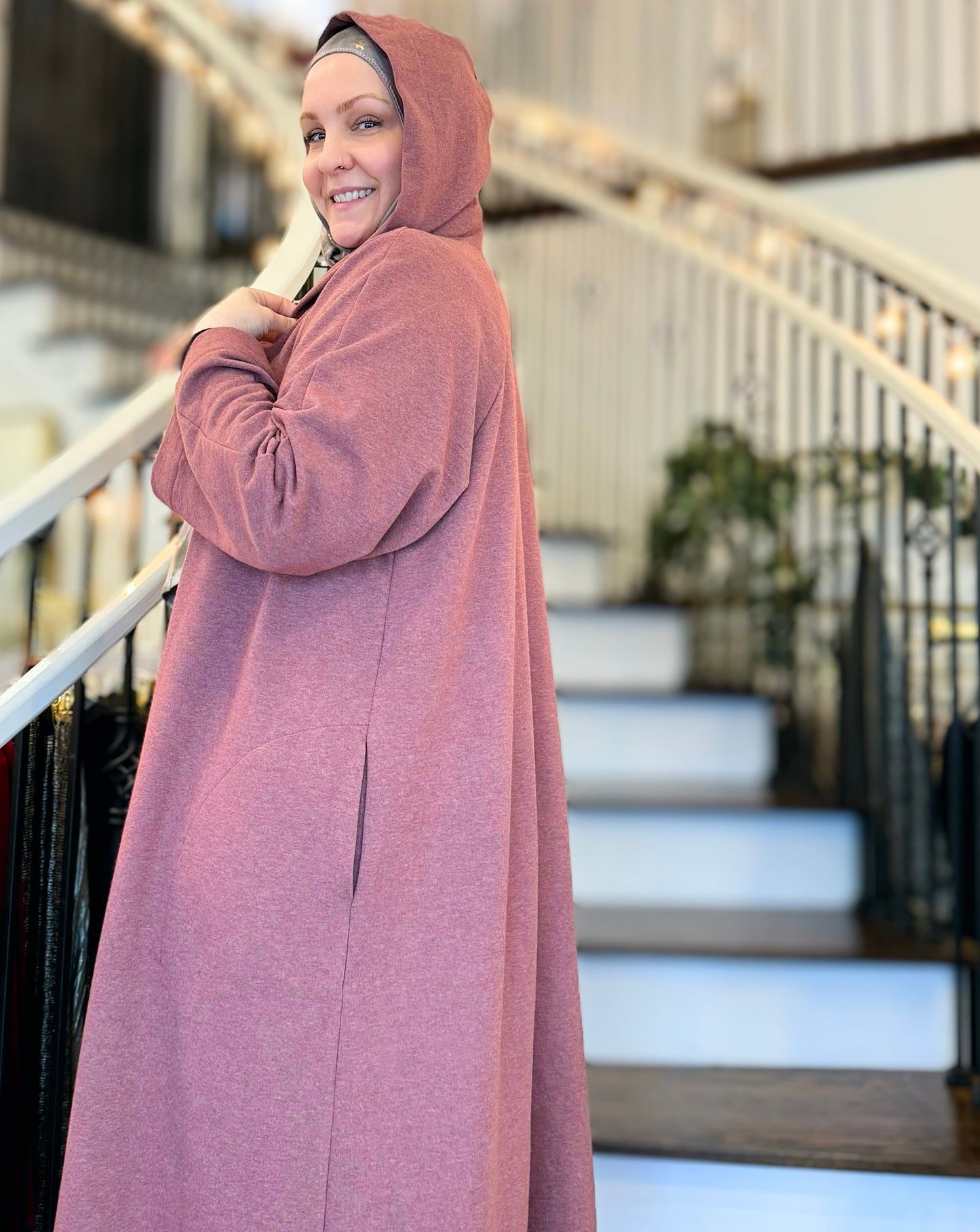 Laila Oversized Hooded Cardigan - Copper Rose