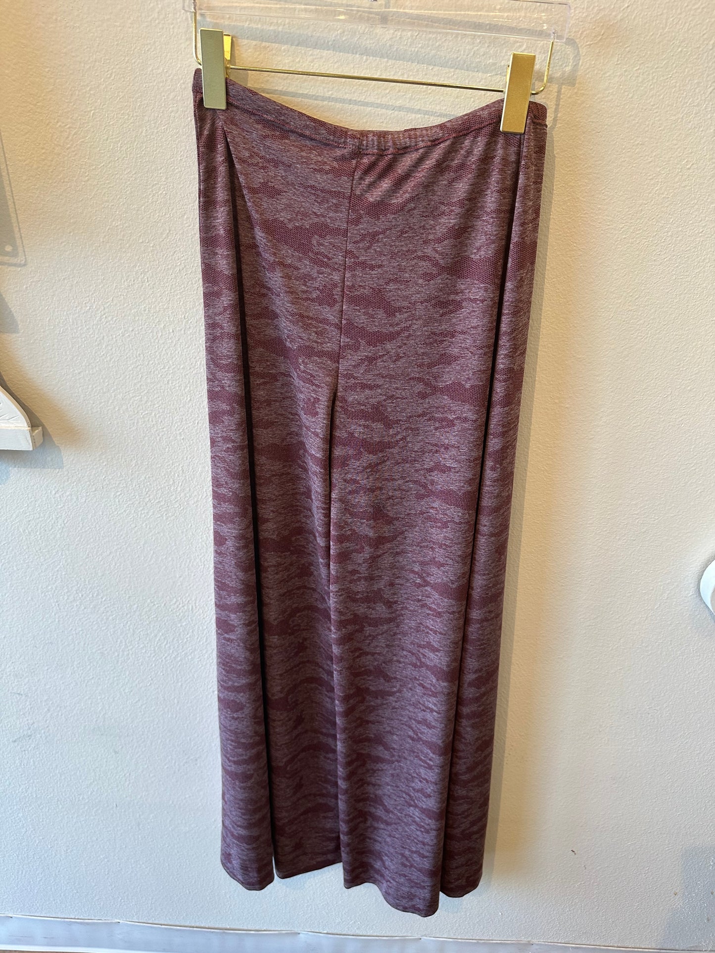 Performance Burnout Jersey Palazzo Pant: Burgundy Lace