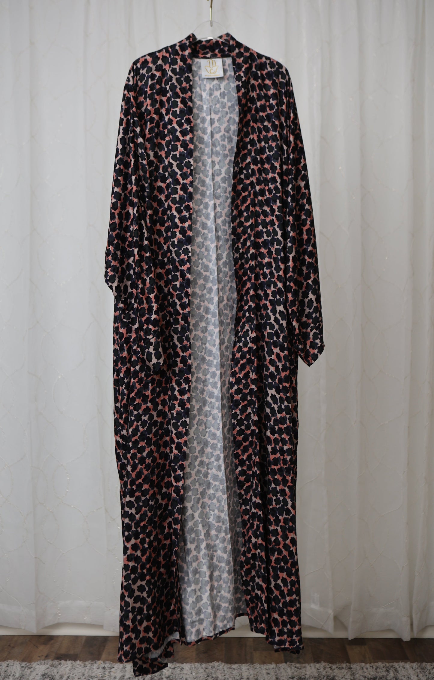 Nour Oversized Abaya - Evergreen & Blush Escape