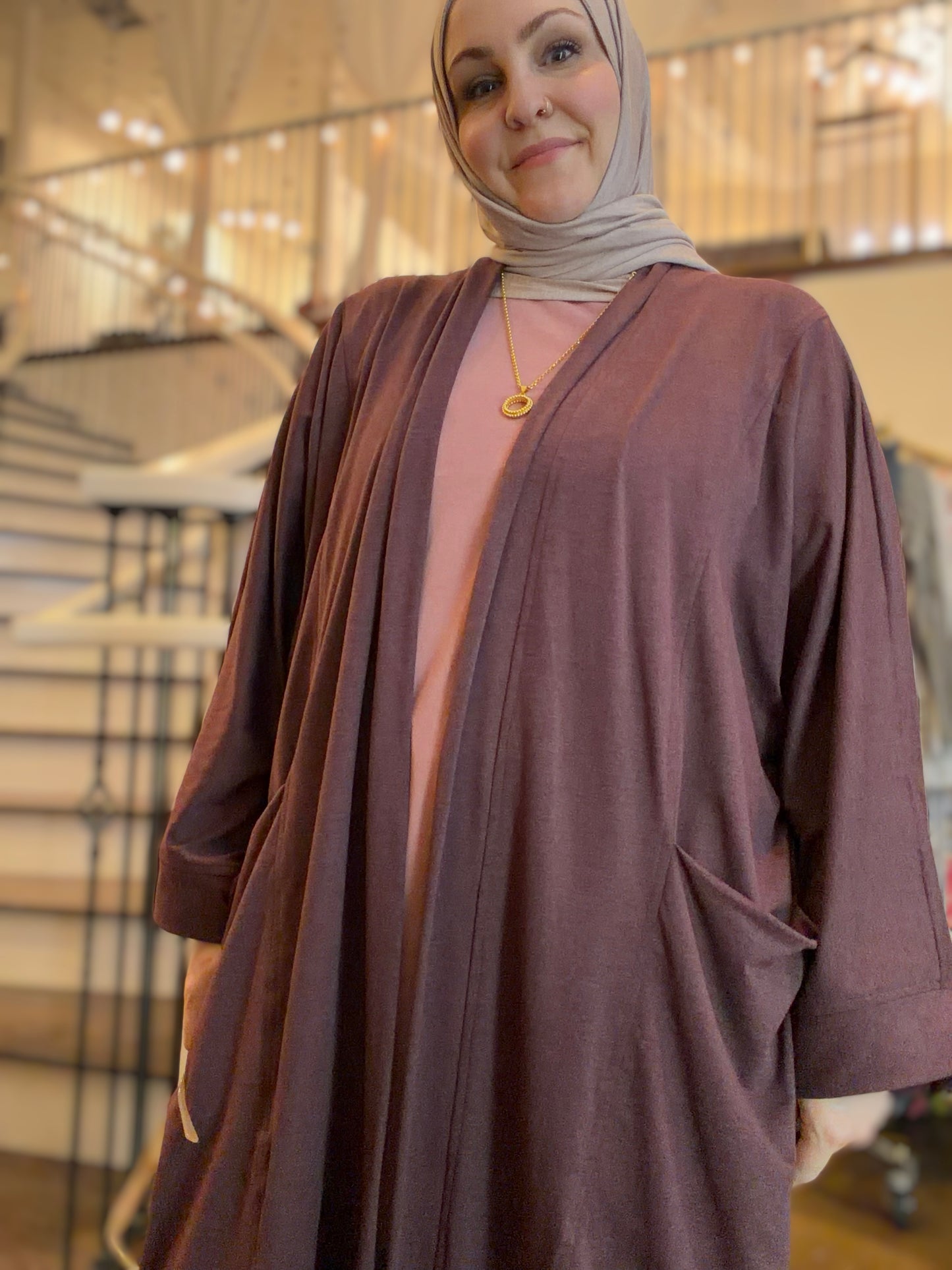 Pocket Anorak Abaya - Eggplant Athleisure