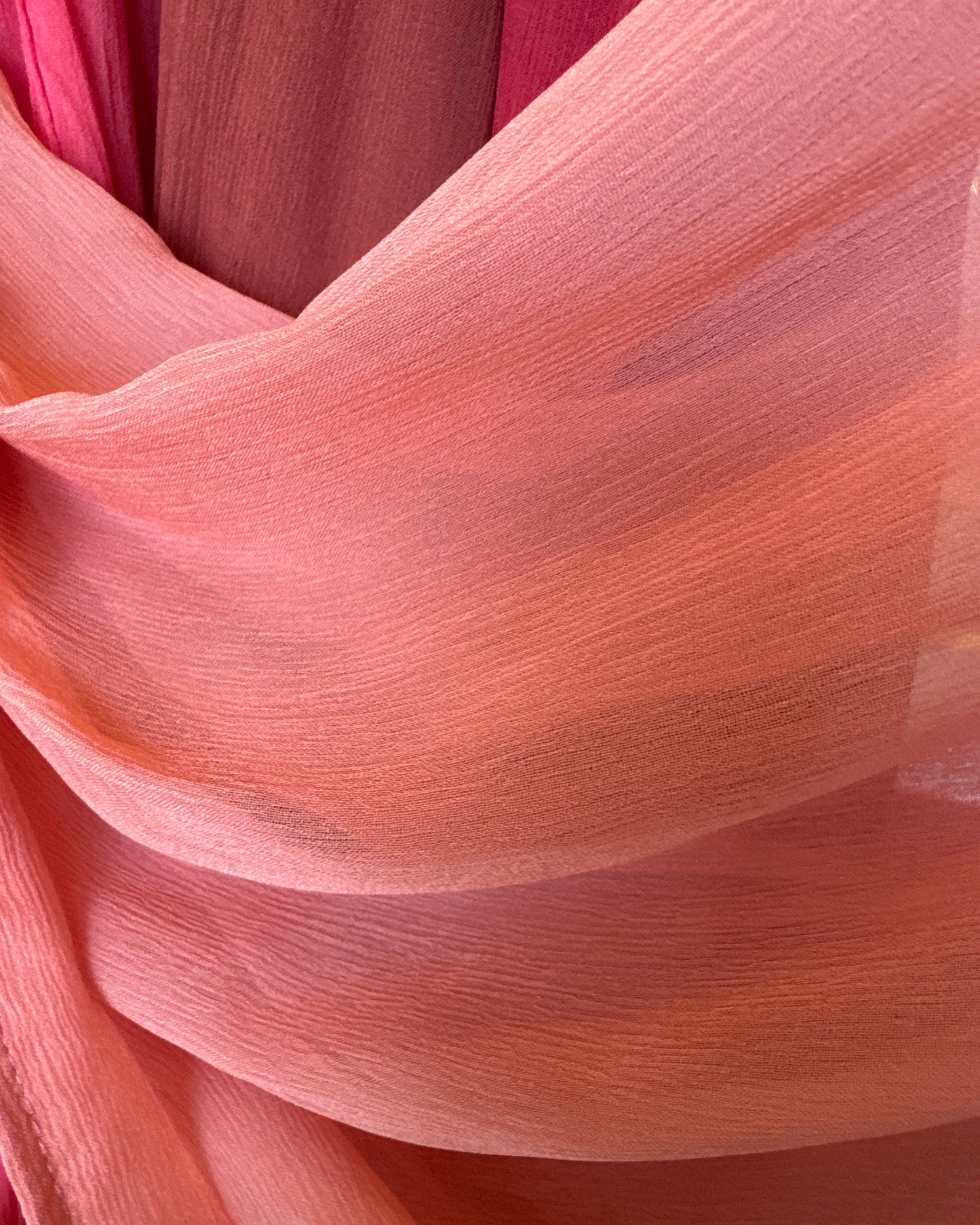 Extra Wide Crinkle Chiffon Hijab: Salmon