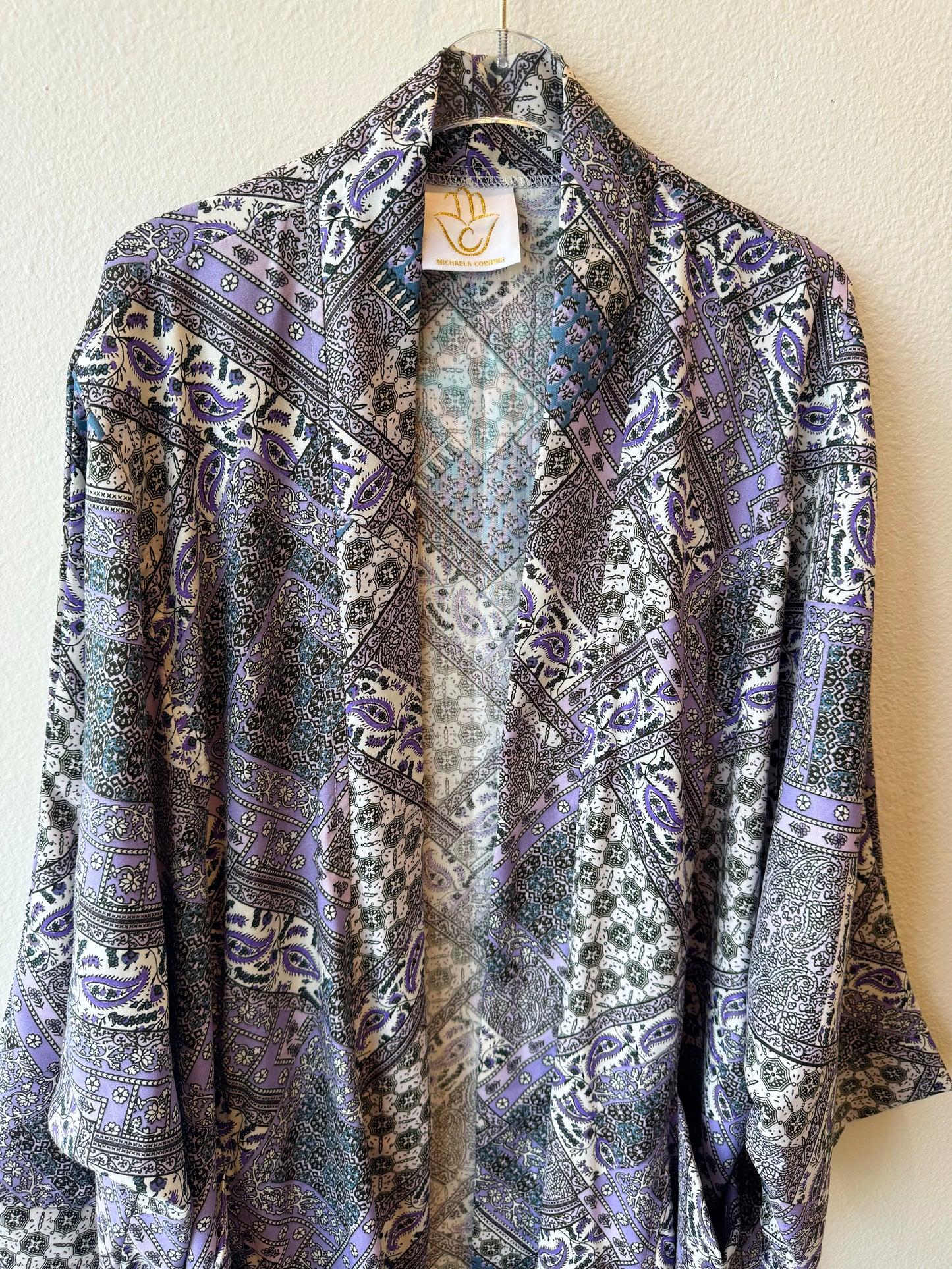 Pocket Anorak Abaya - Lavender Paisley Mosaic