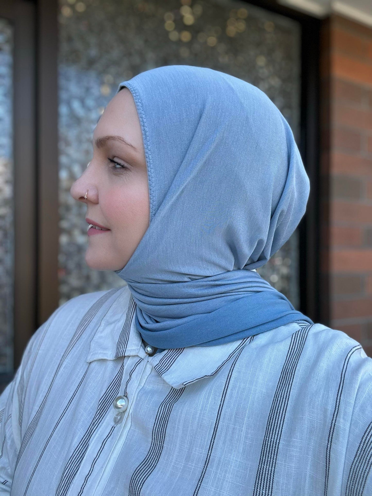 Jersey Hijab: Soft Pewter Blue