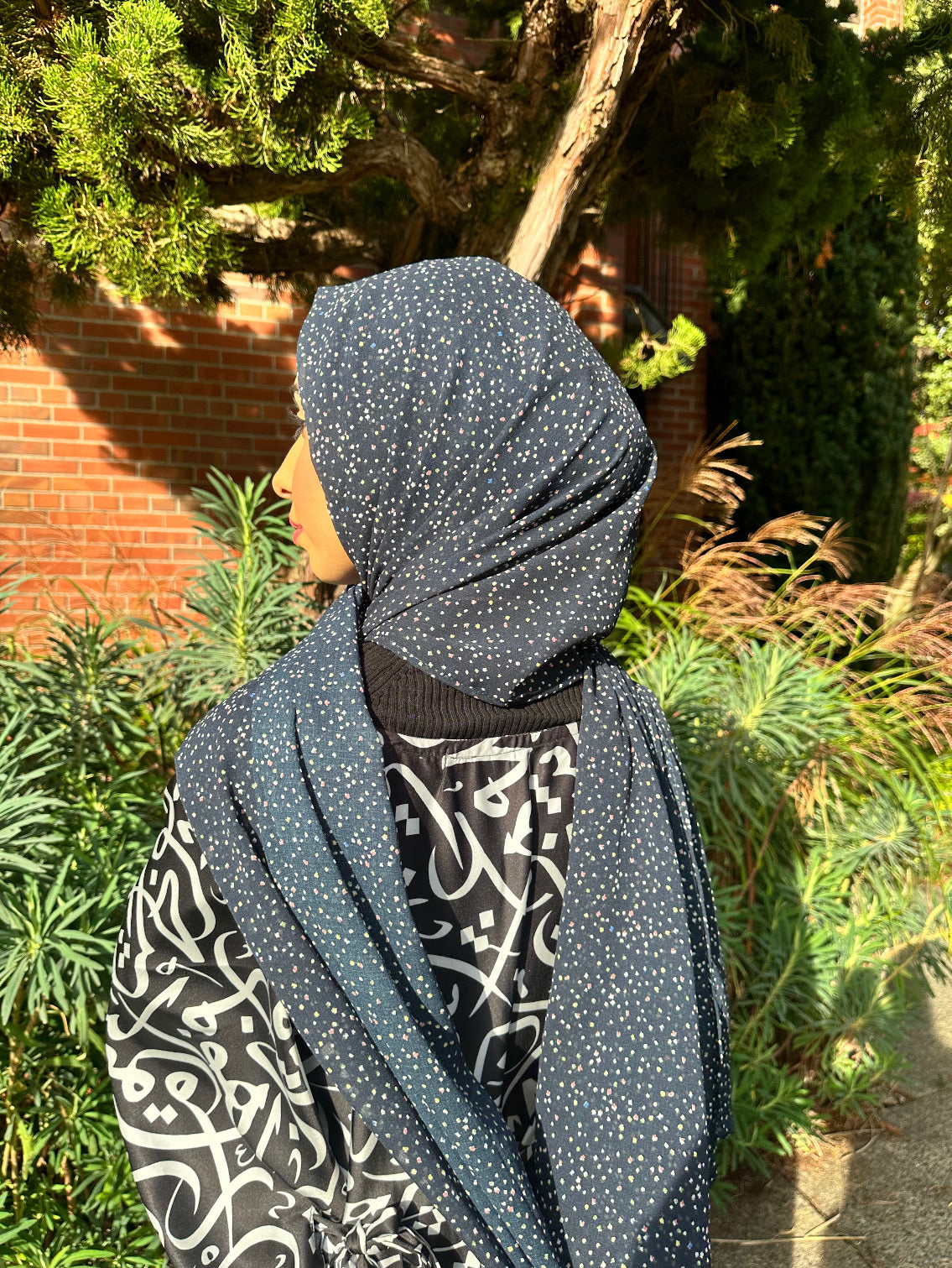 Crinkle Chiffon Hijab: Midnight Funfeti Sprinkles
