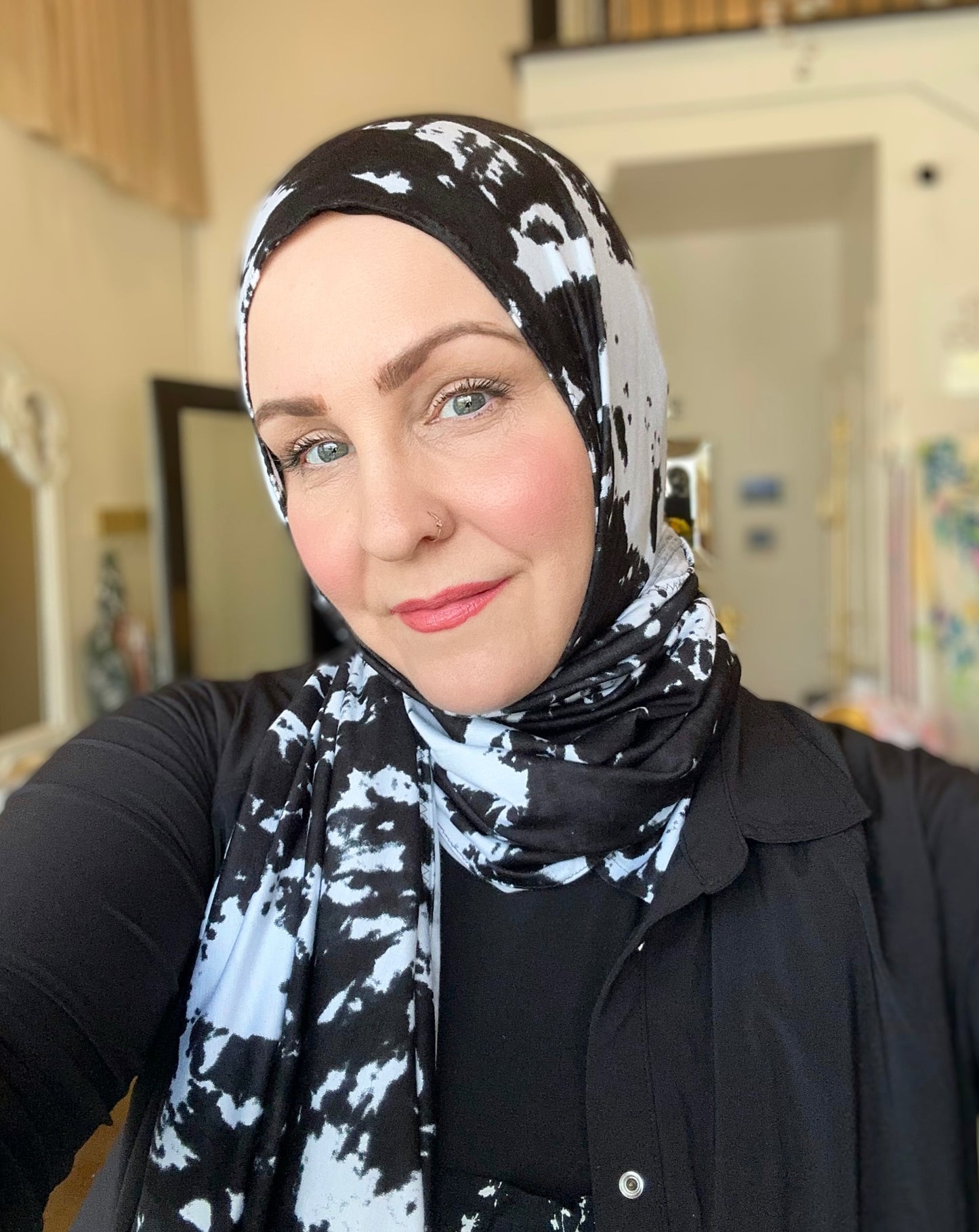 Printed Jersey Hijab: Rorschach Retro Inkblot