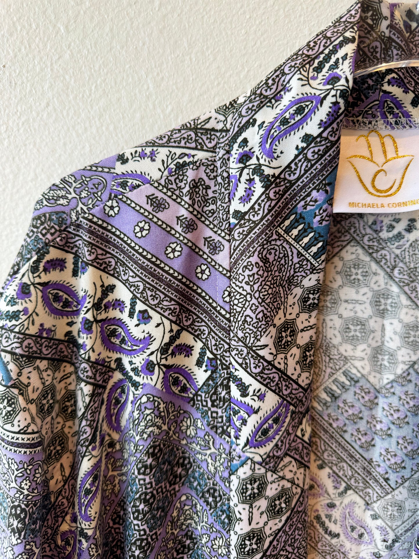 Pocket Anorak Abaya - Lavender Paisley Mosaic