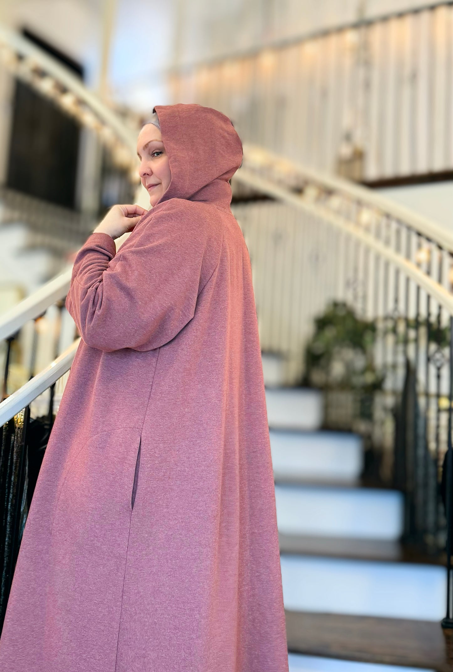 Laila Oversized Hooded Cardigan - Copper Rose