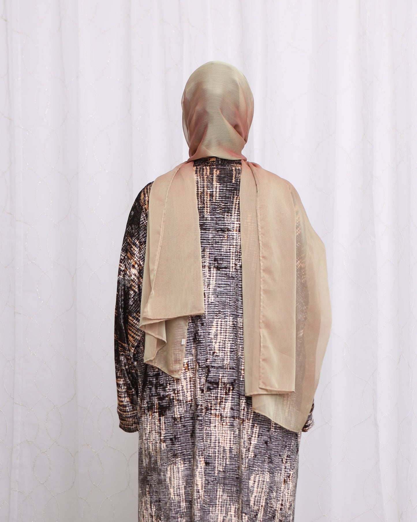 Iridescent Chiffon Hijab: Golden