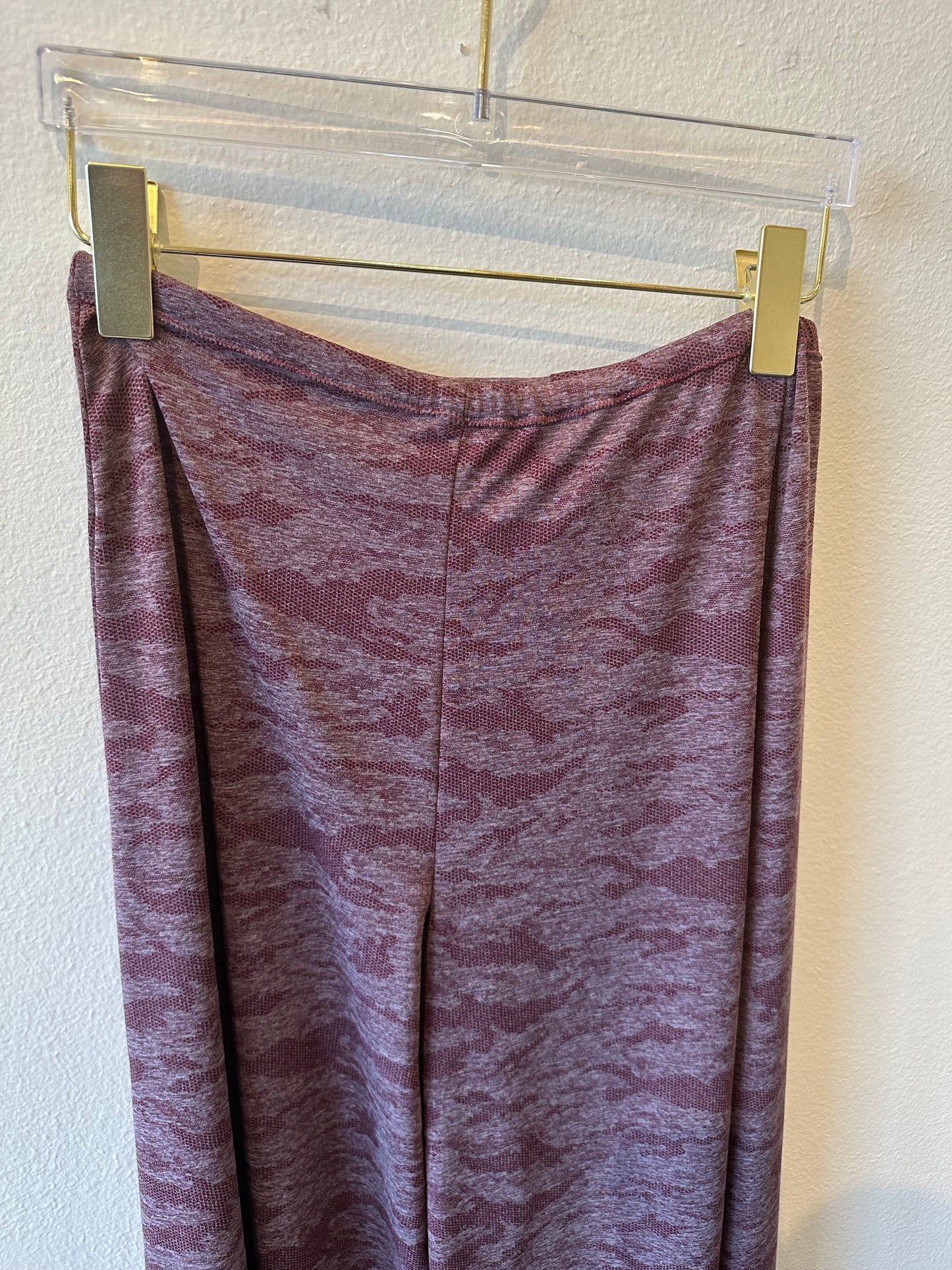Performance Burnout Jersey Palazzo Pant: Burgundy Lace