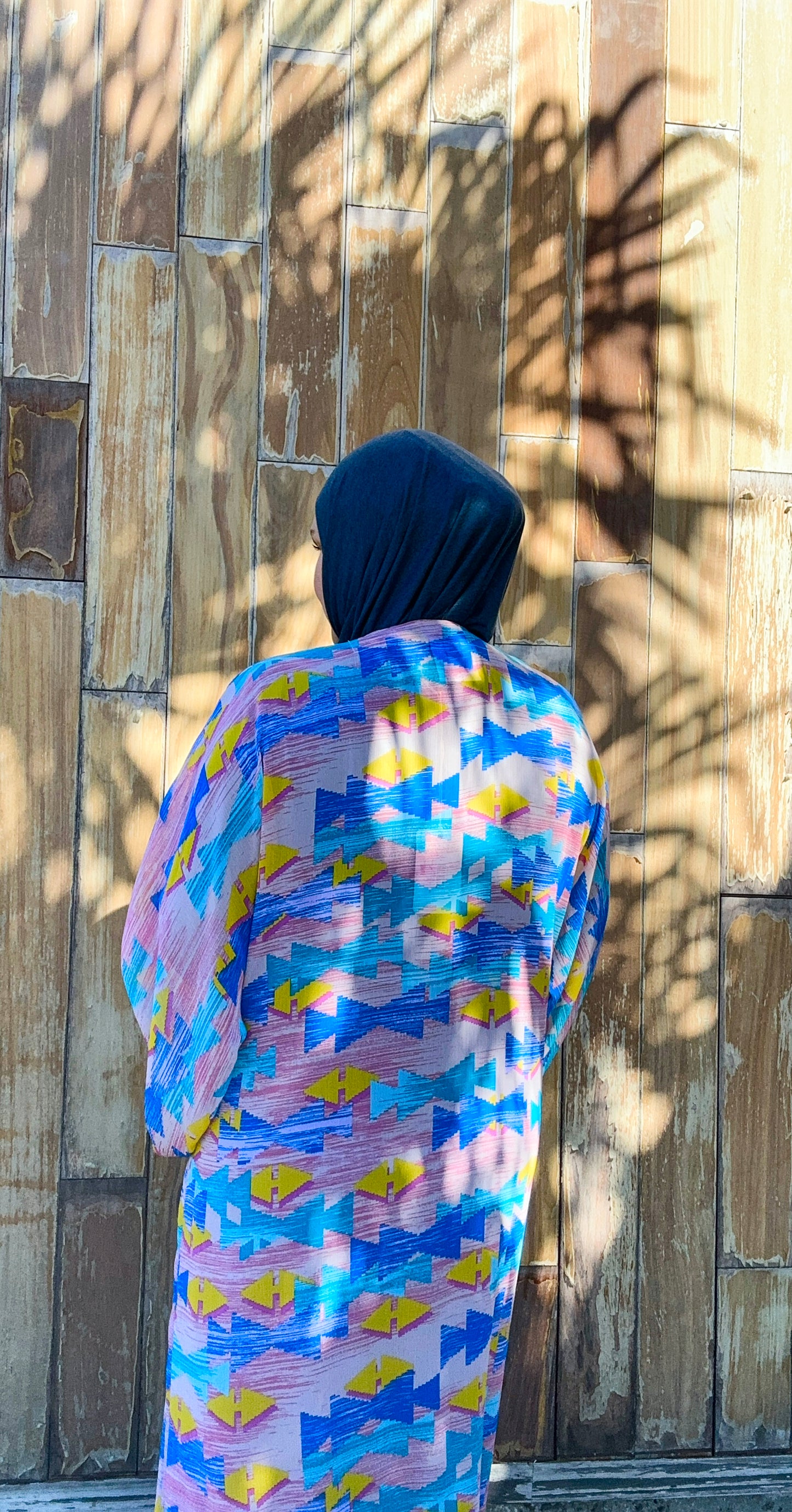 Signature MC Kimono: Azure & Bubblegum Geometric