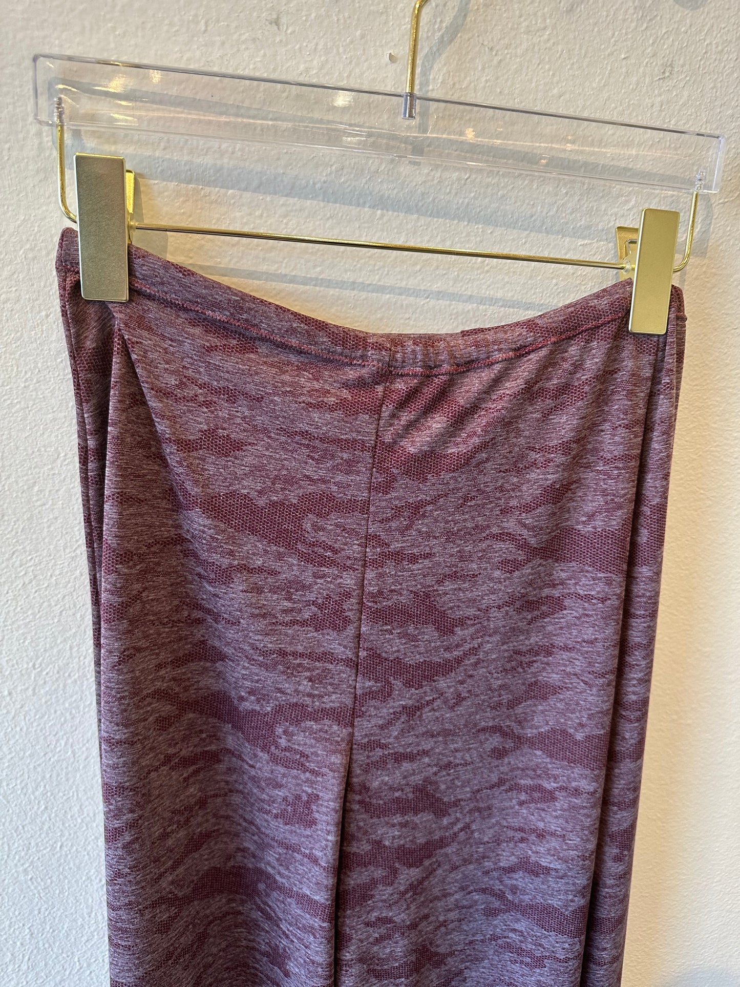 Performance Burnout Jersey Palazzo Pant: Burgundy Lace