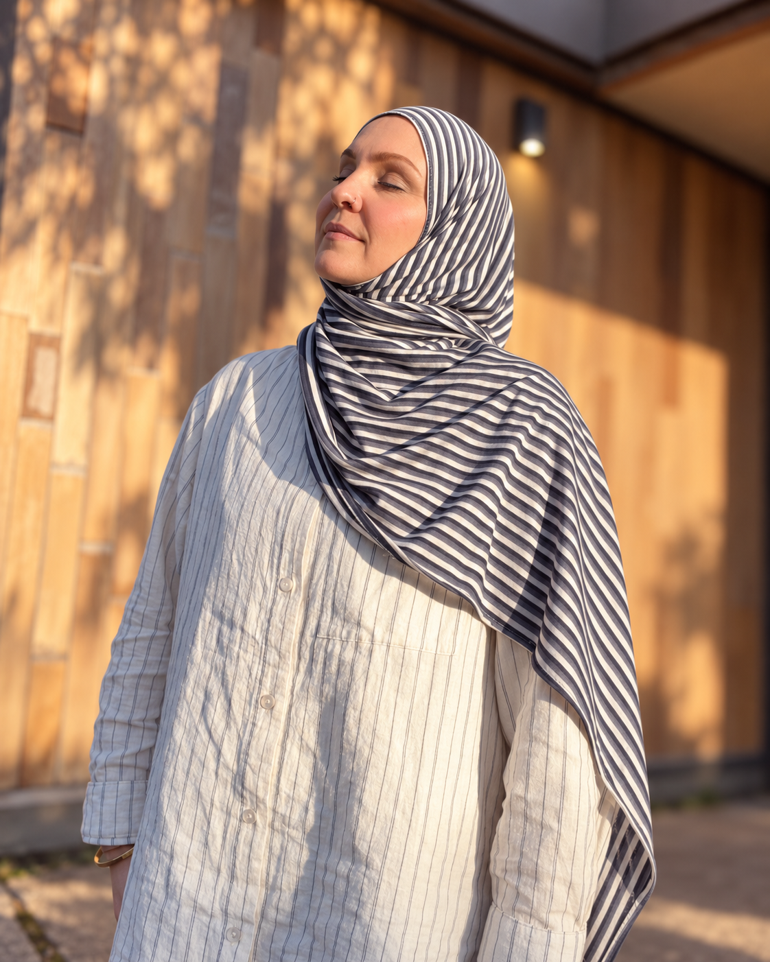 Woven Jersey Hijab: Cascadia Fogline