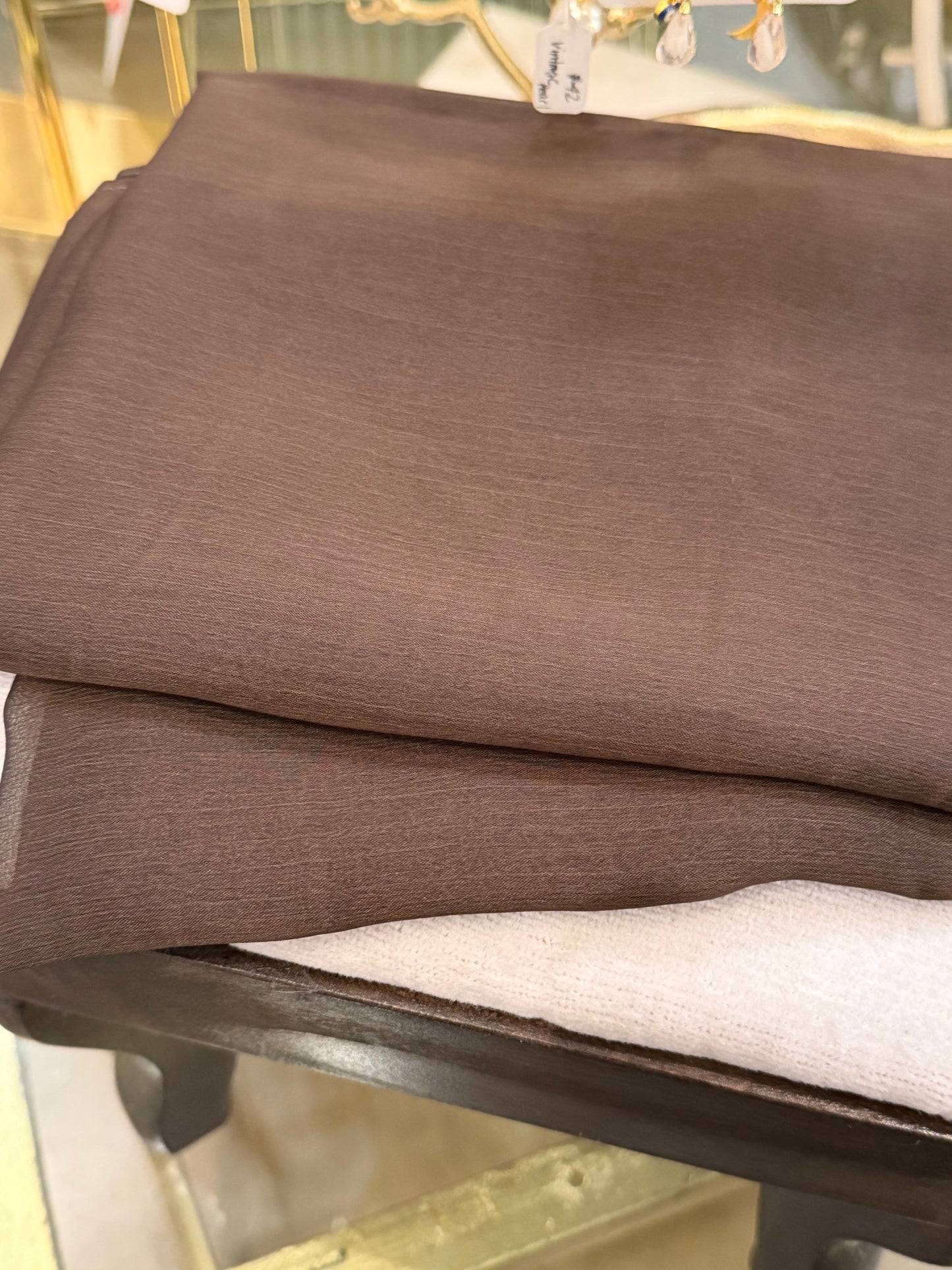 Iridescent Chiffon Hijab: Espresso