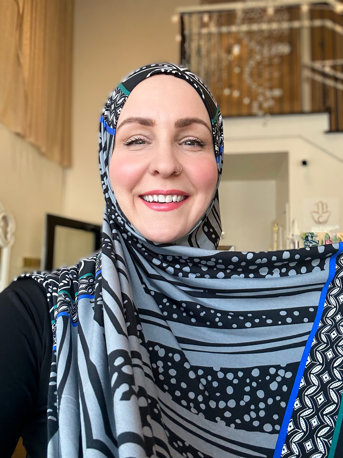 Printed Jersey Hijab: Tausala Island Beauty