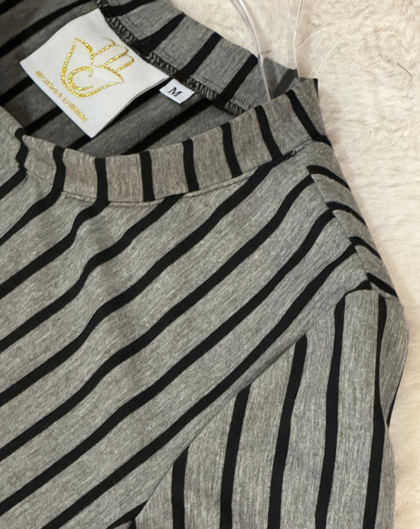 MC Everyday Tunic - Striped Dark Grey and Black
