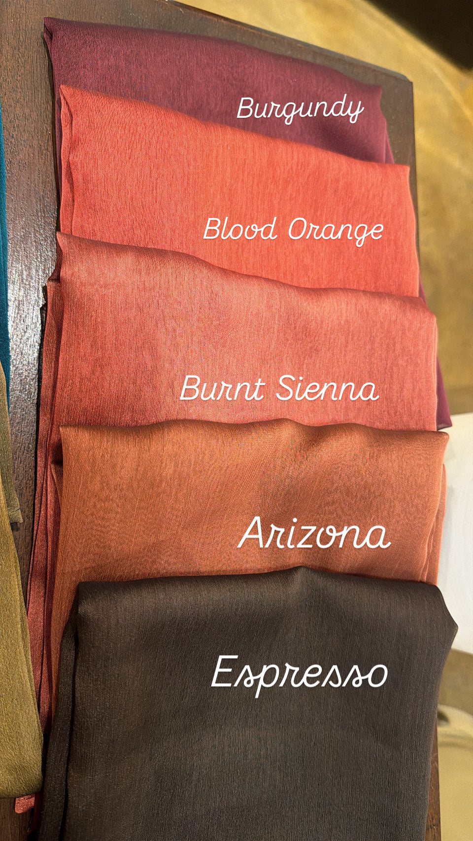 Iridescent Chiffon Hijab: Blood Orange