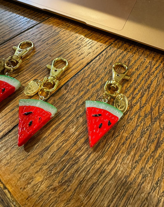 Freedom Watermelon Gold Keychain