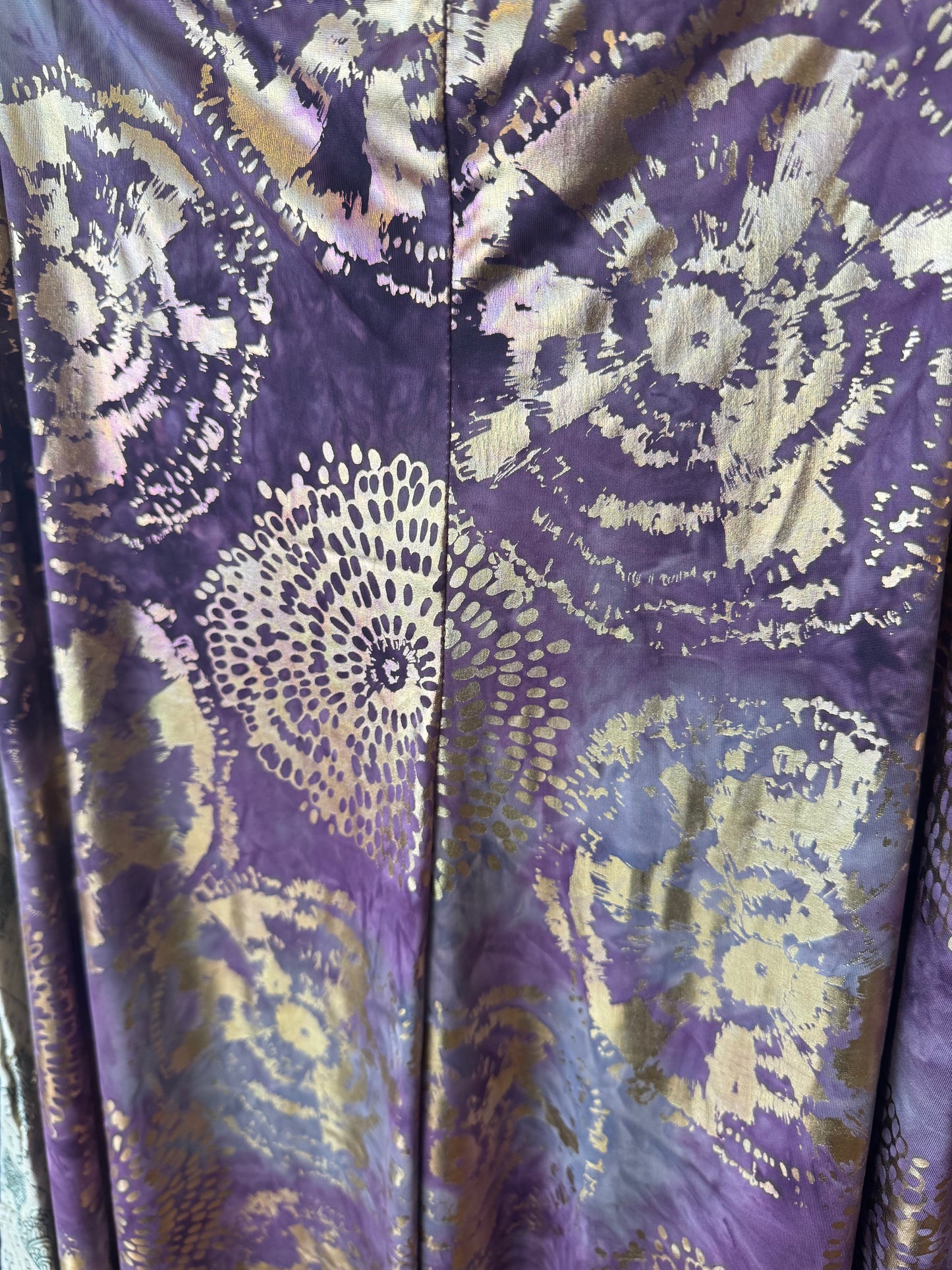 Metallic Palazzo Pant: Copper Floral