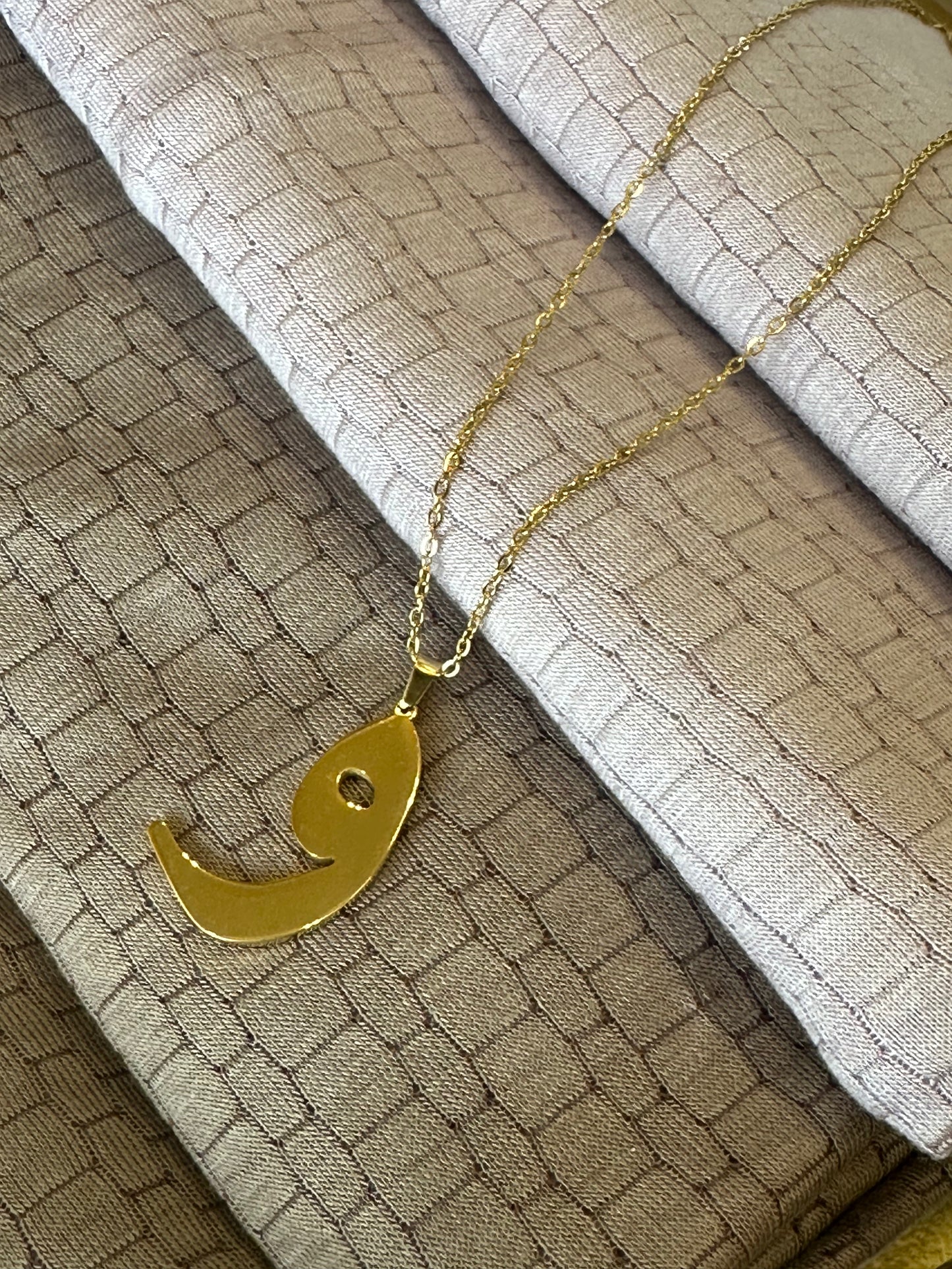 Gold Necklace: Sultana Arabic Letter