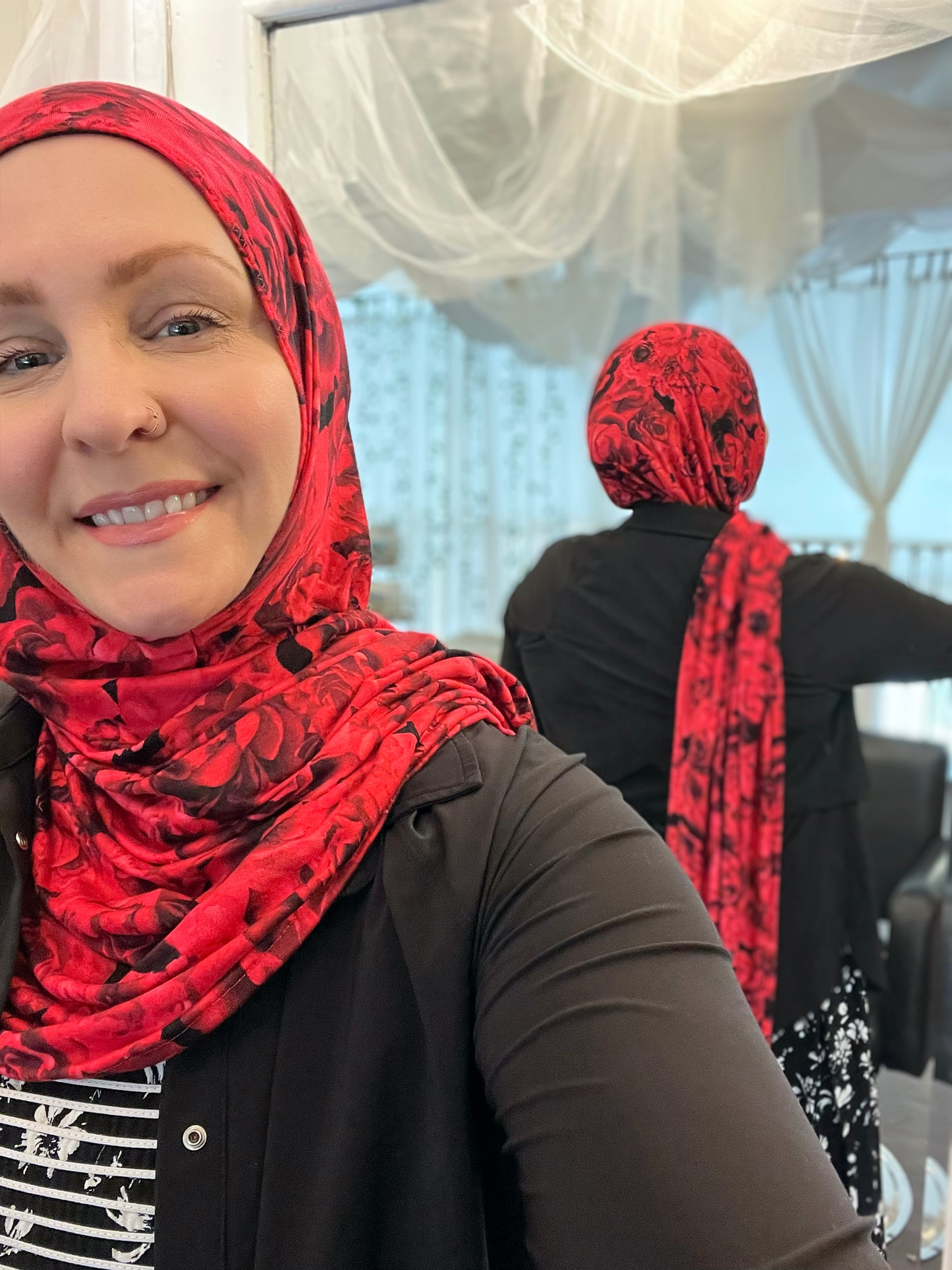 Printed Jersey Hijab: Vixen Prickly Roses