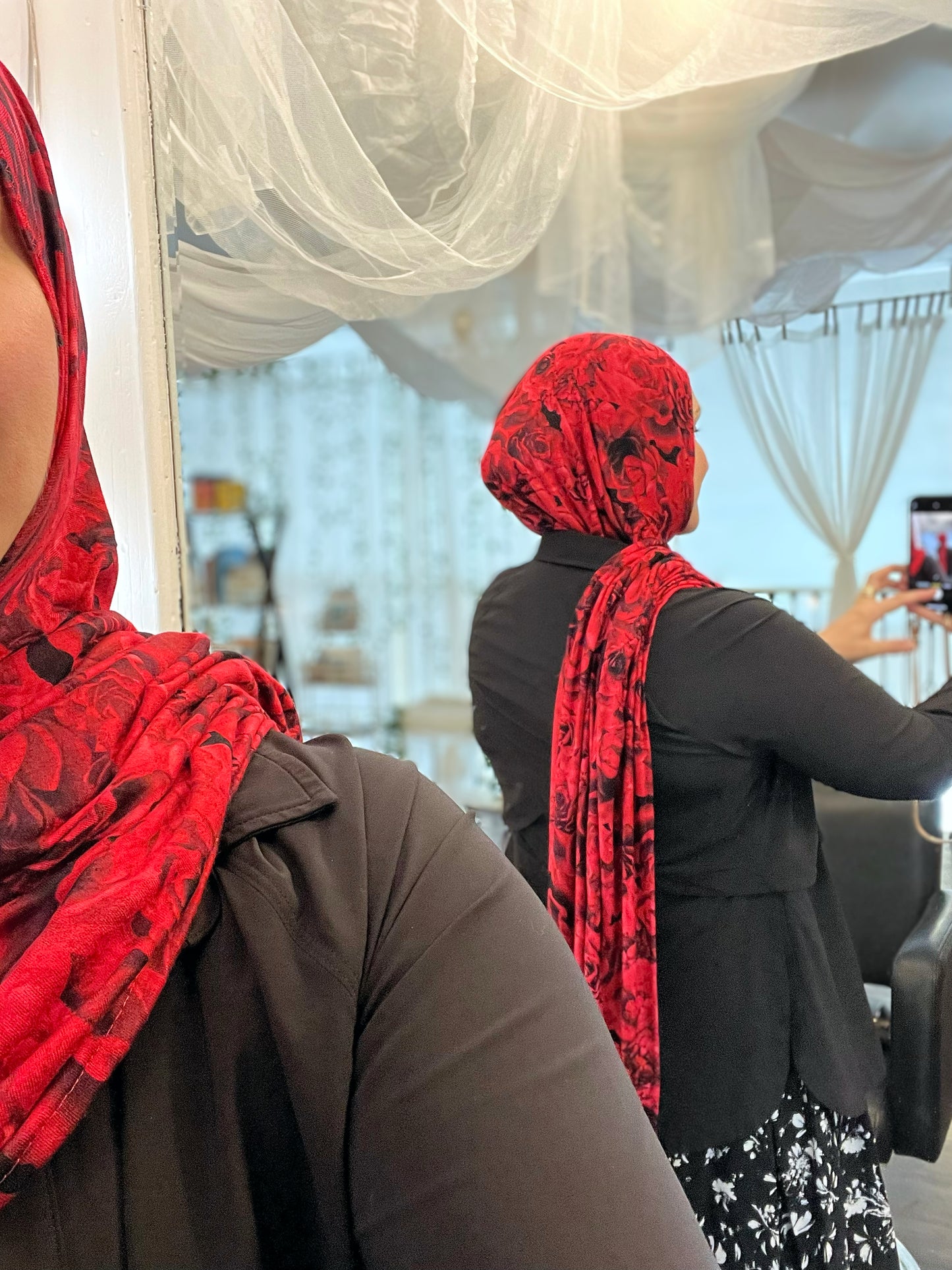Printed Jersey Hijab: Vixen Prickly Roses