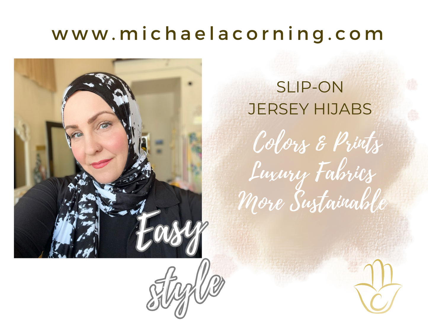 Printed Jersey Hijab: Rorschach Retro Inkblot