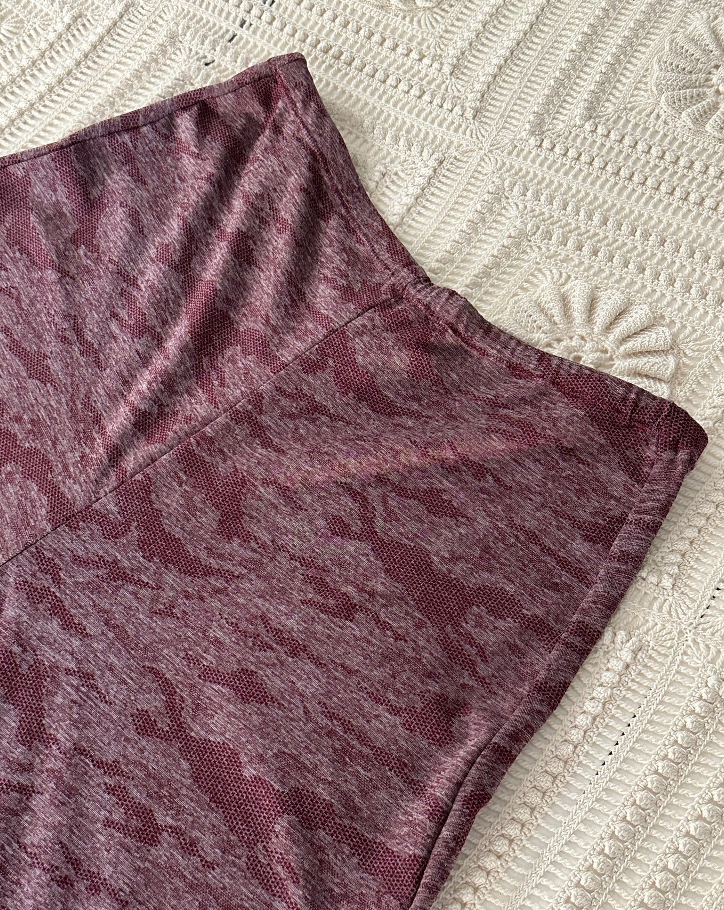 Performance Burnout Jersey Palazzo Pant: Burgundy Lace