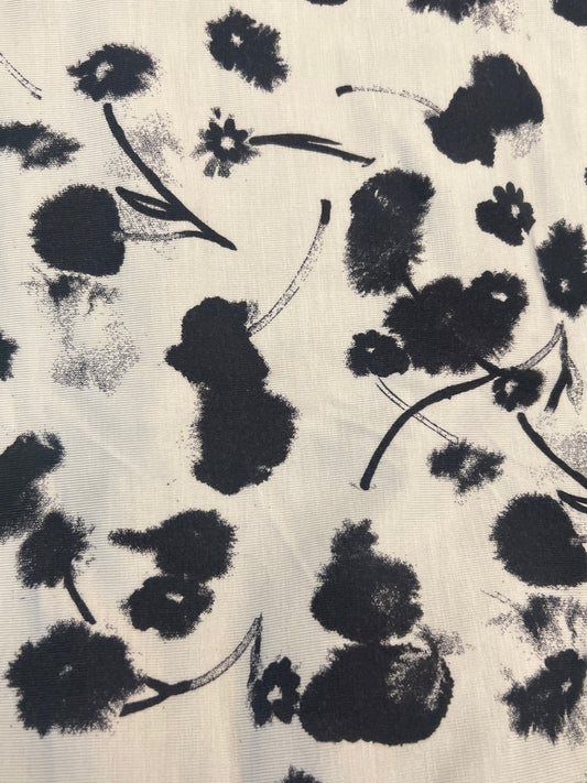 Printed Jersey Hijab: Black Dandelion Puffs