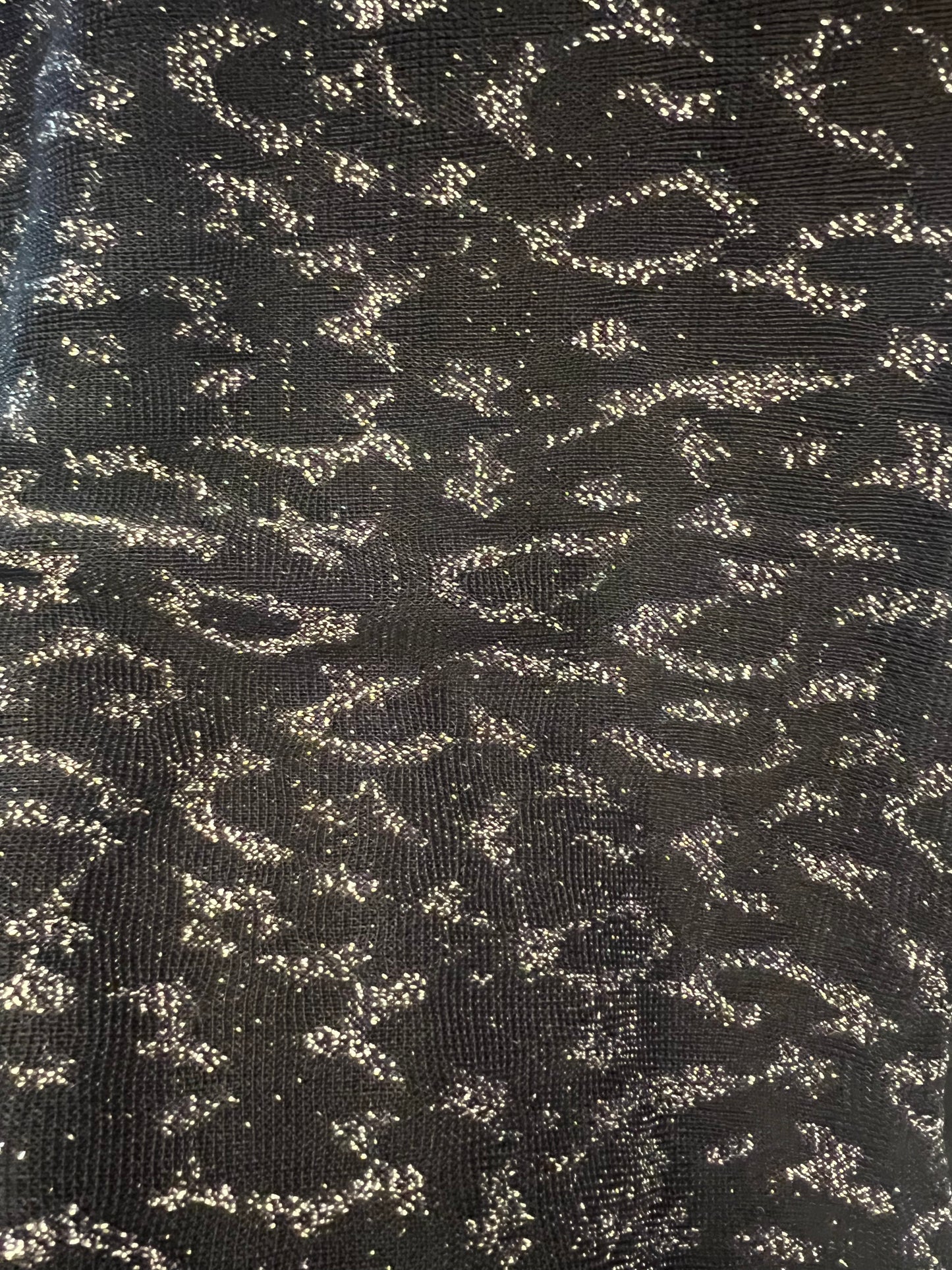 Jersey Hijab: Metallic Silver & Black Leopard