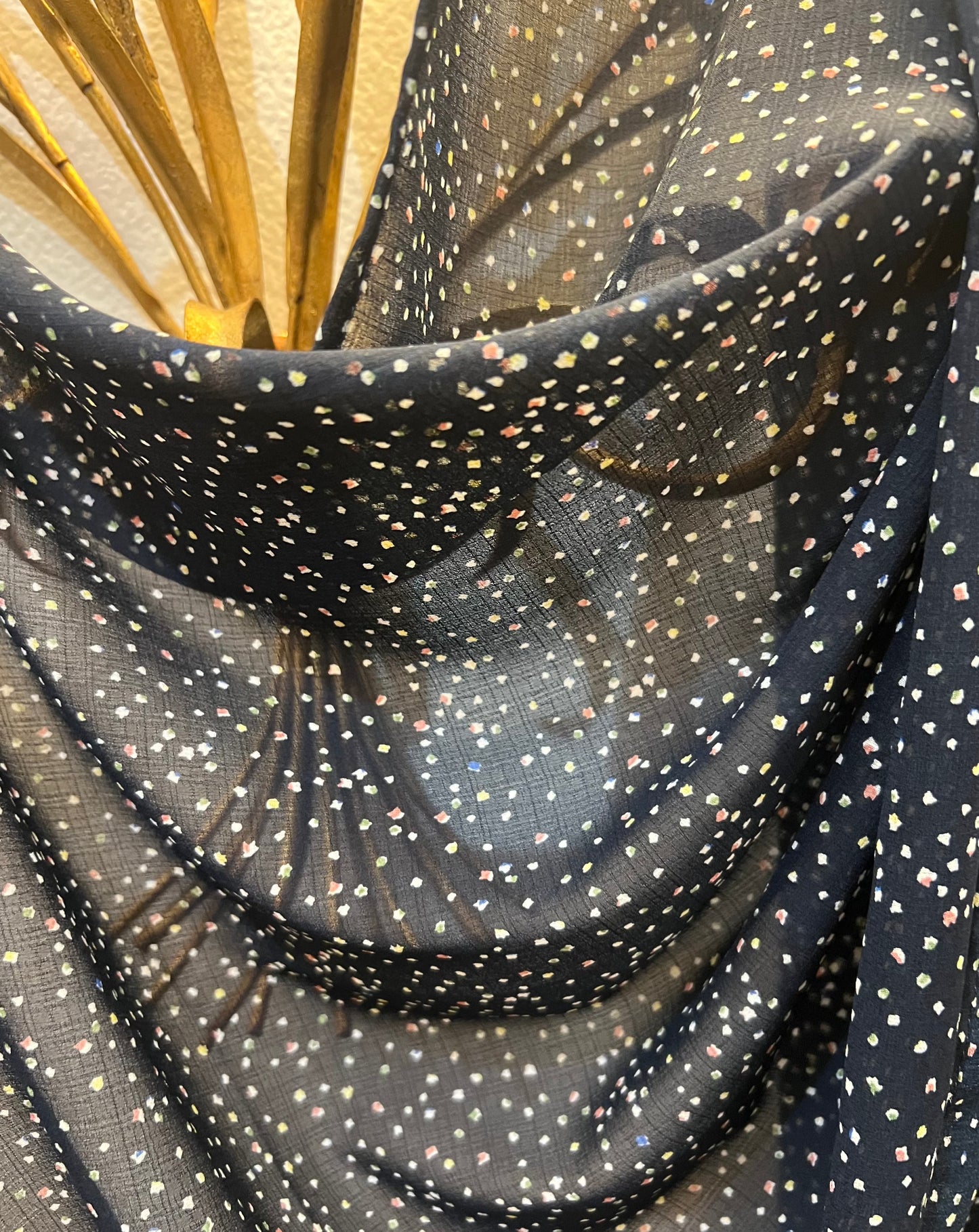 Crinkle Chiffon Hijab: Midnight Funfeti Sprinkles