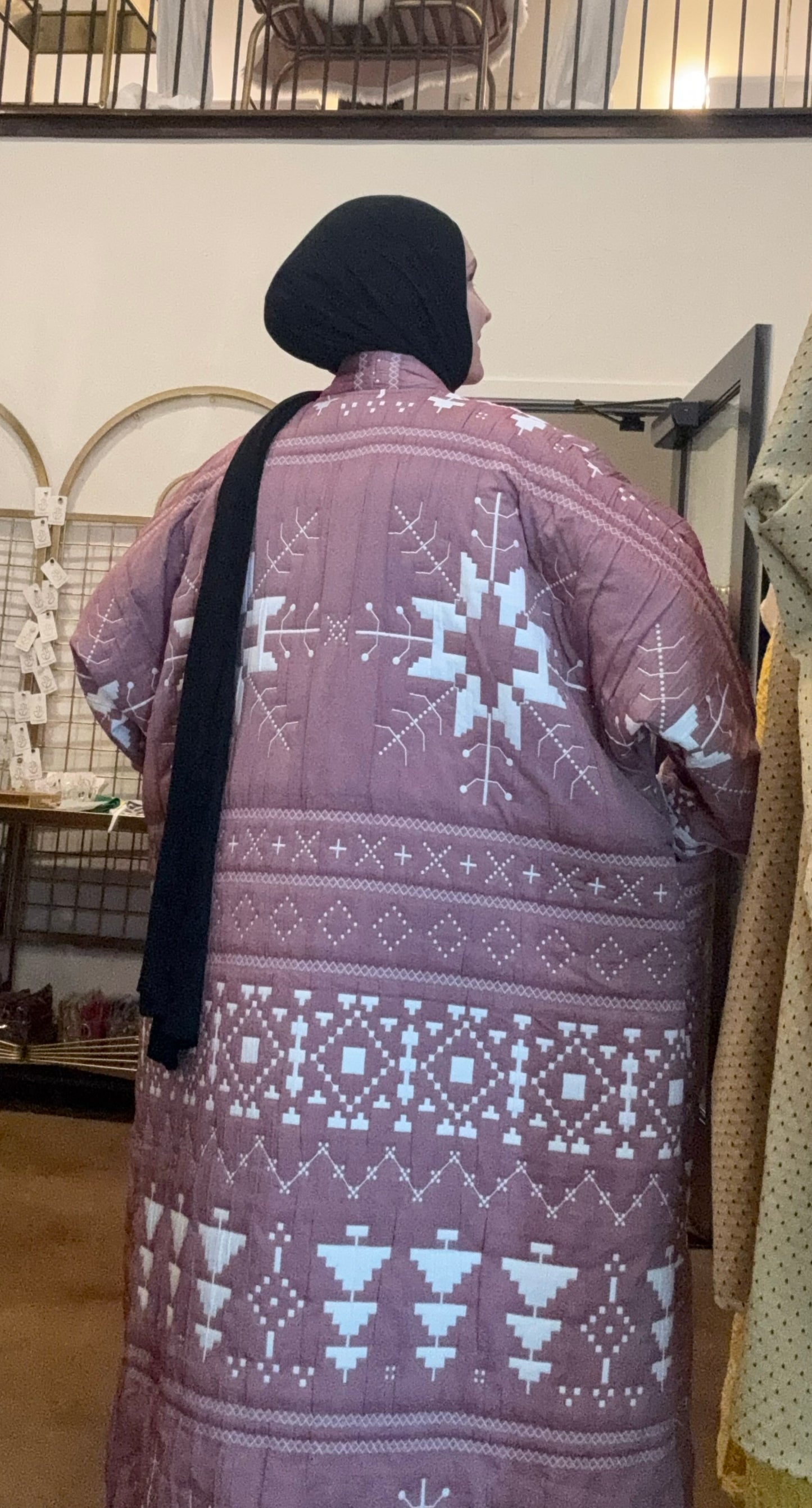 Up-cycled Pocket Anorak Abaya - Quilted Muted Mauve