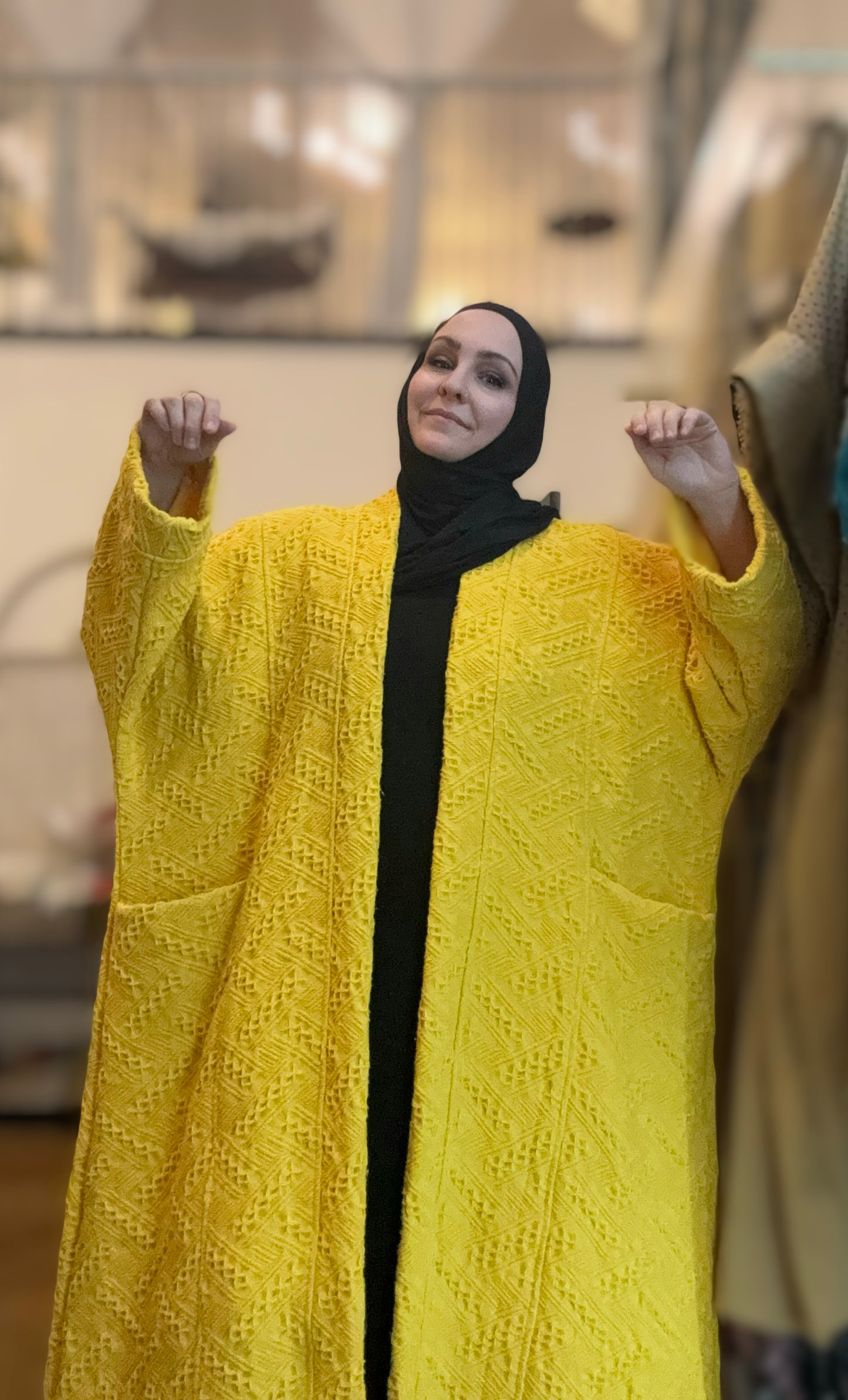 Pocket Anorak Abaya - Textured Honeycomb