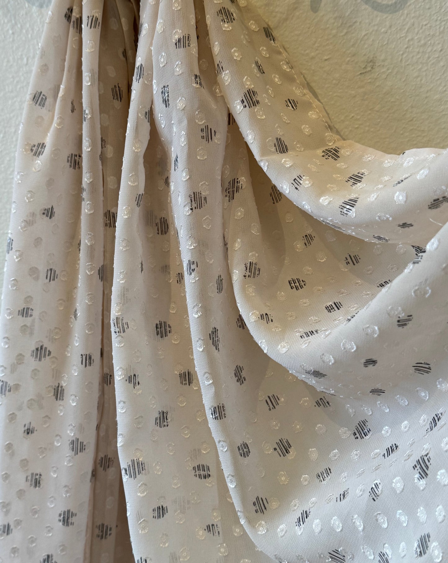 Crepe Chiffon Hijab: Swiss Burnout Dots