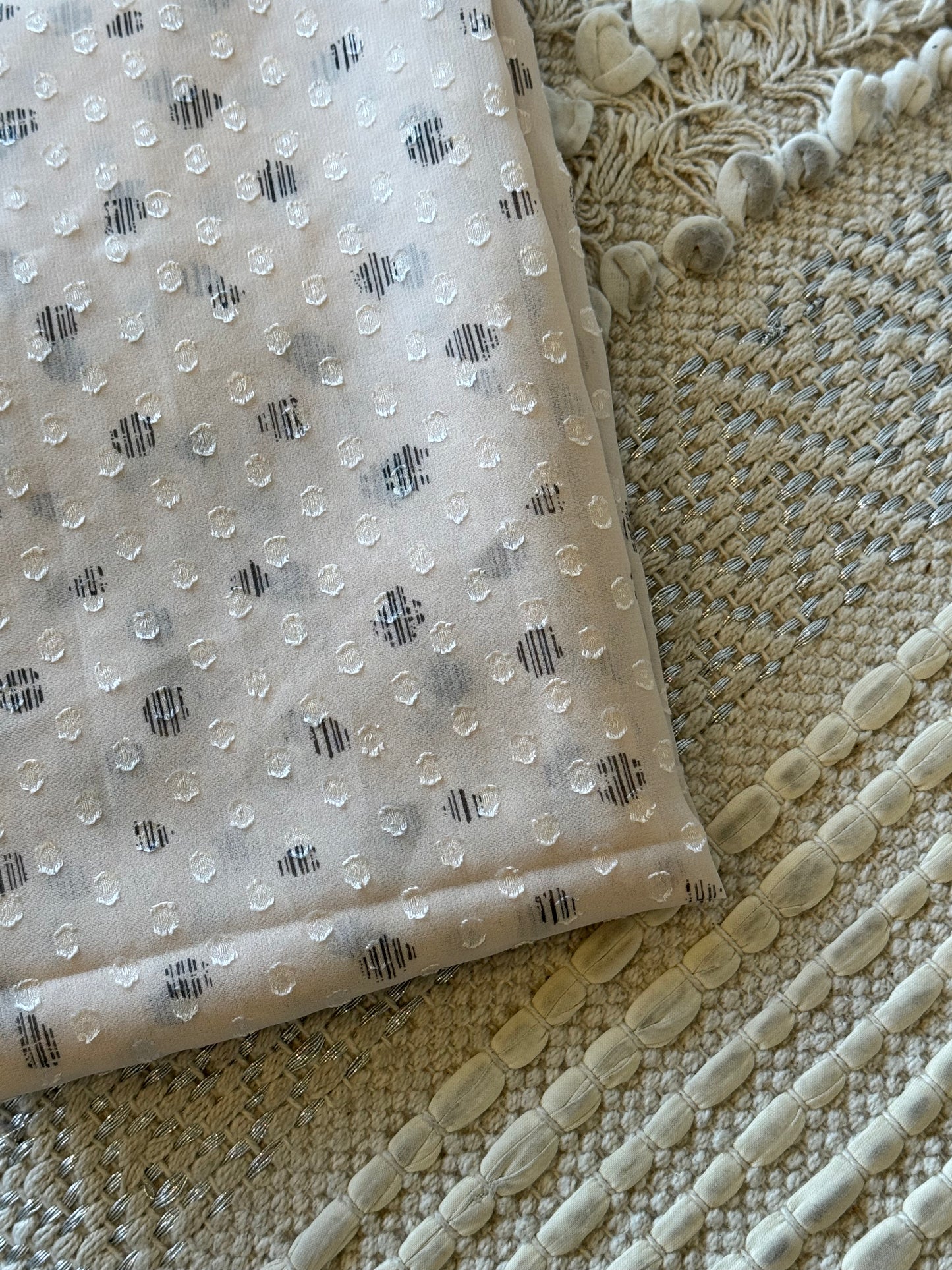 Crepe Chiffon Hijab: Swiss Burnout Dots