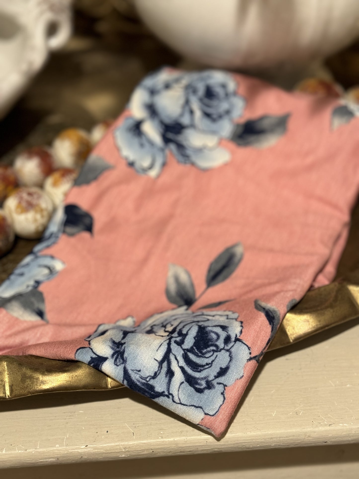 Printed Jersey Hijab: Blue Rose Garden