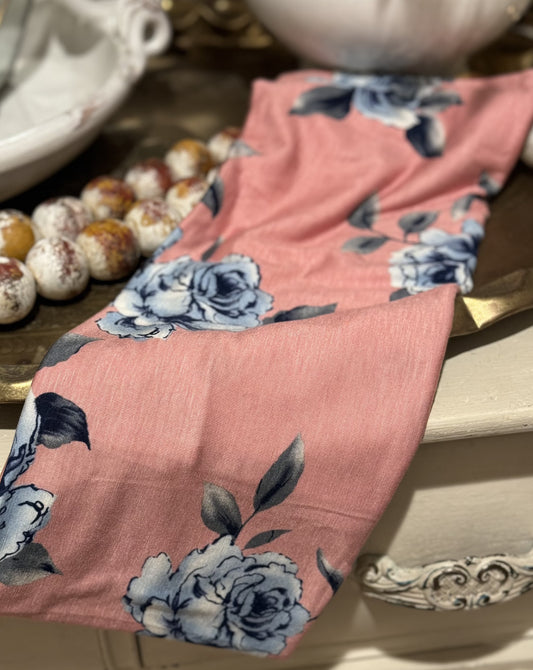 Printed Jersey Hijab: Blue Rose Garden