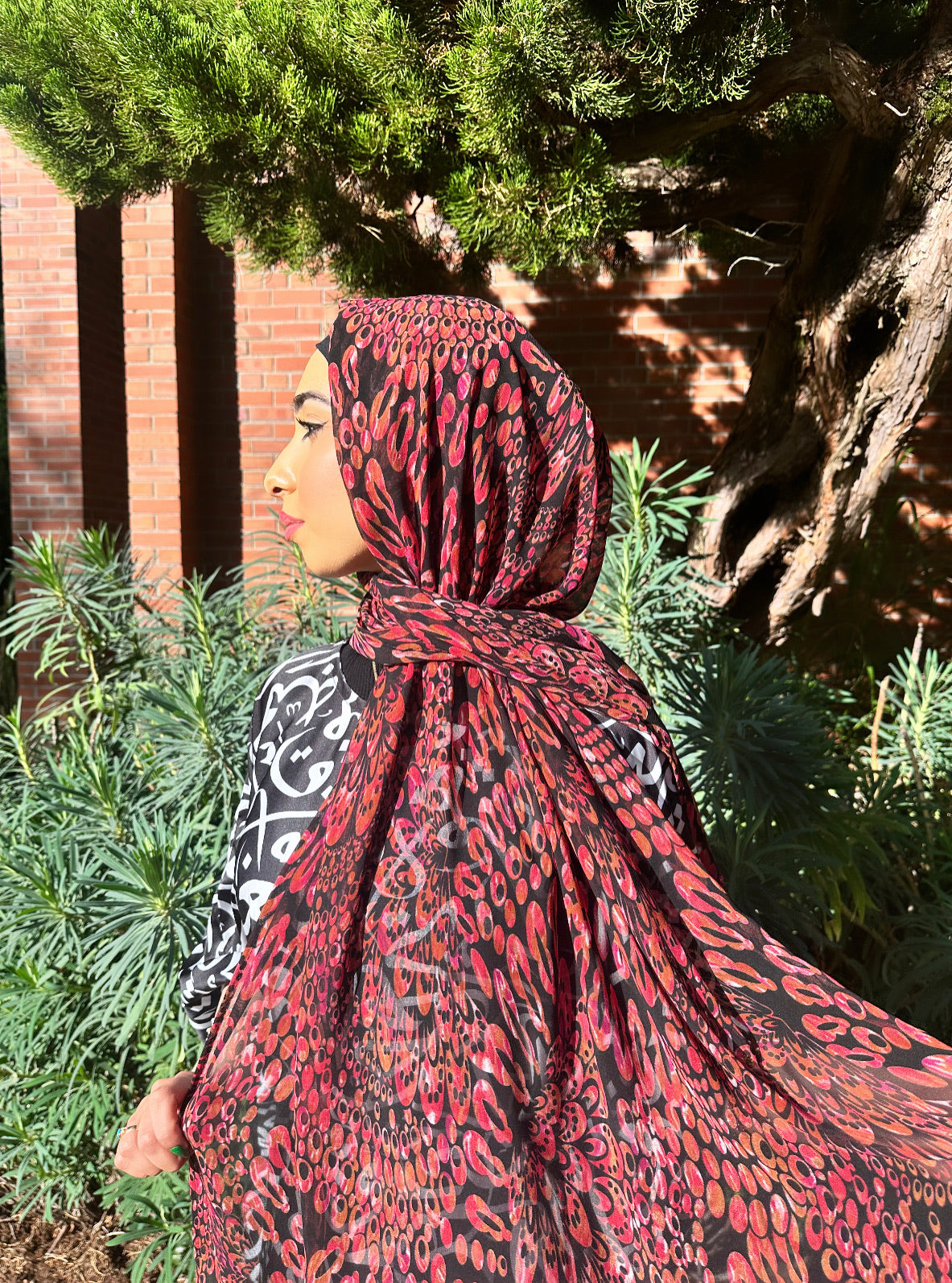Crepe Chiffon Hijab: French Auburn Plumes