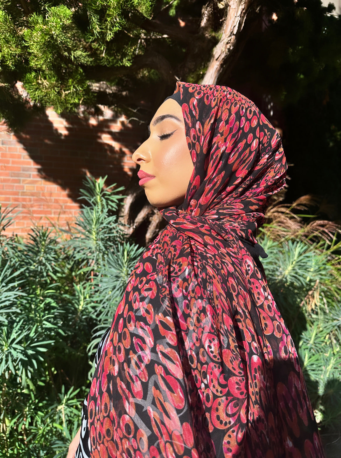 Crepe Chiffon Hijab: French Auburn Plumes