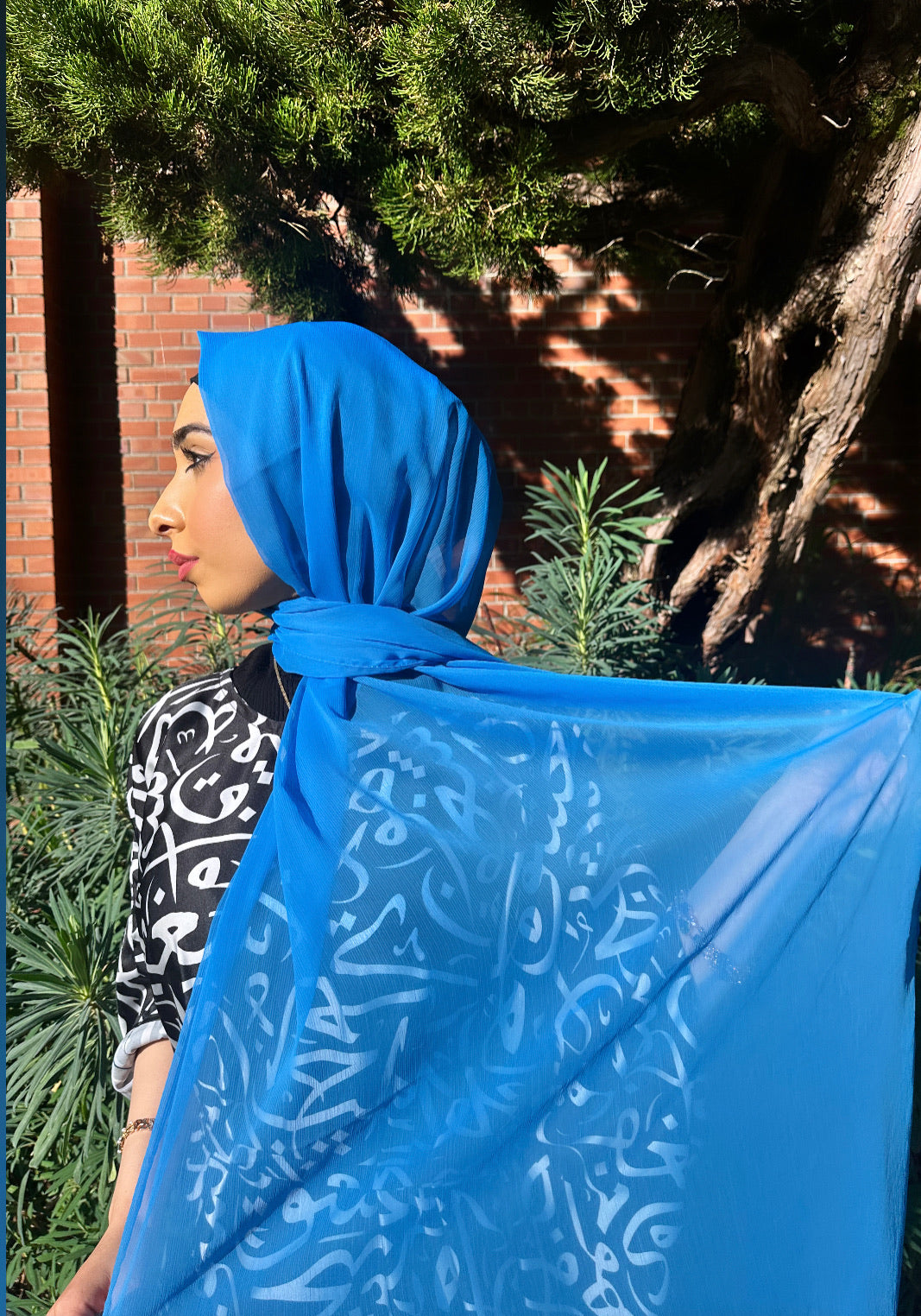 Crinkle Chiffon Hijab: Soft Azure