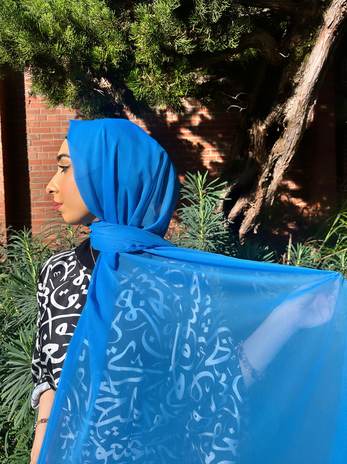 Crinkle Chiffon Hijab: Soft Azure