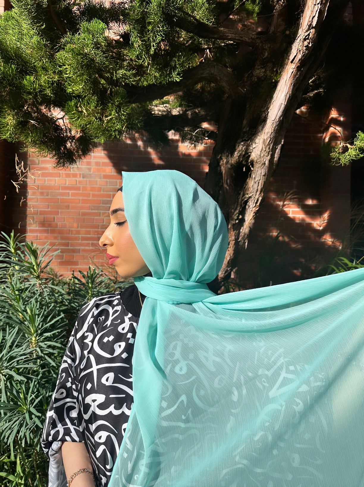 Crinkle Chiffon Hijab: Soft Spearmint